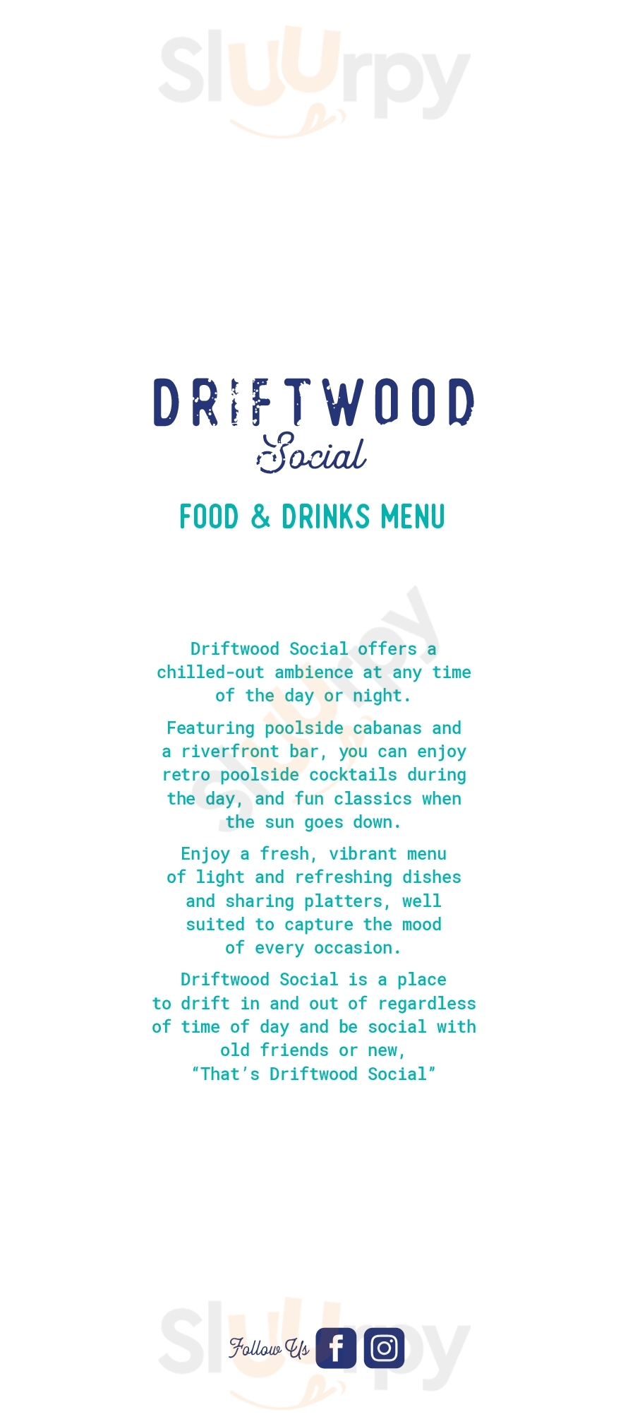 Driftwood Social Gold Coast Menu - 1