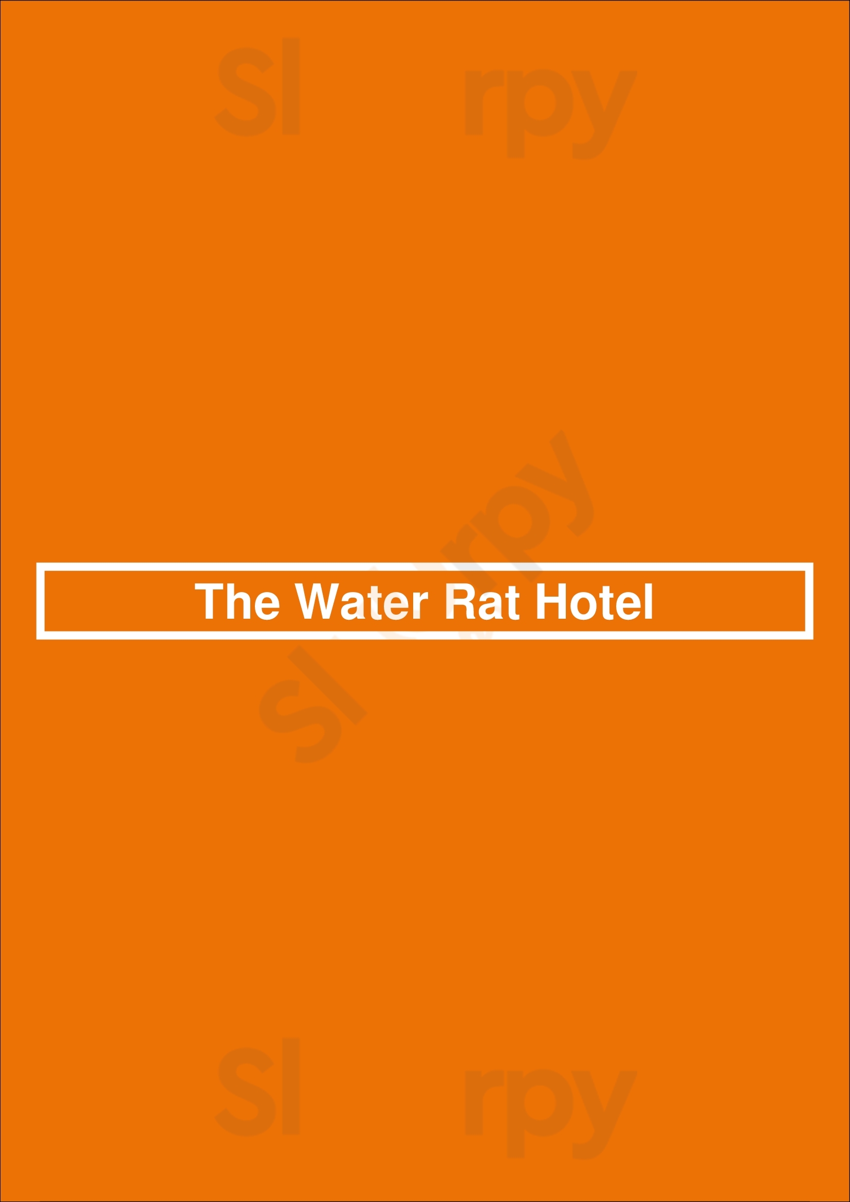 The Water Rat Hotel Melbourne Menu - 1