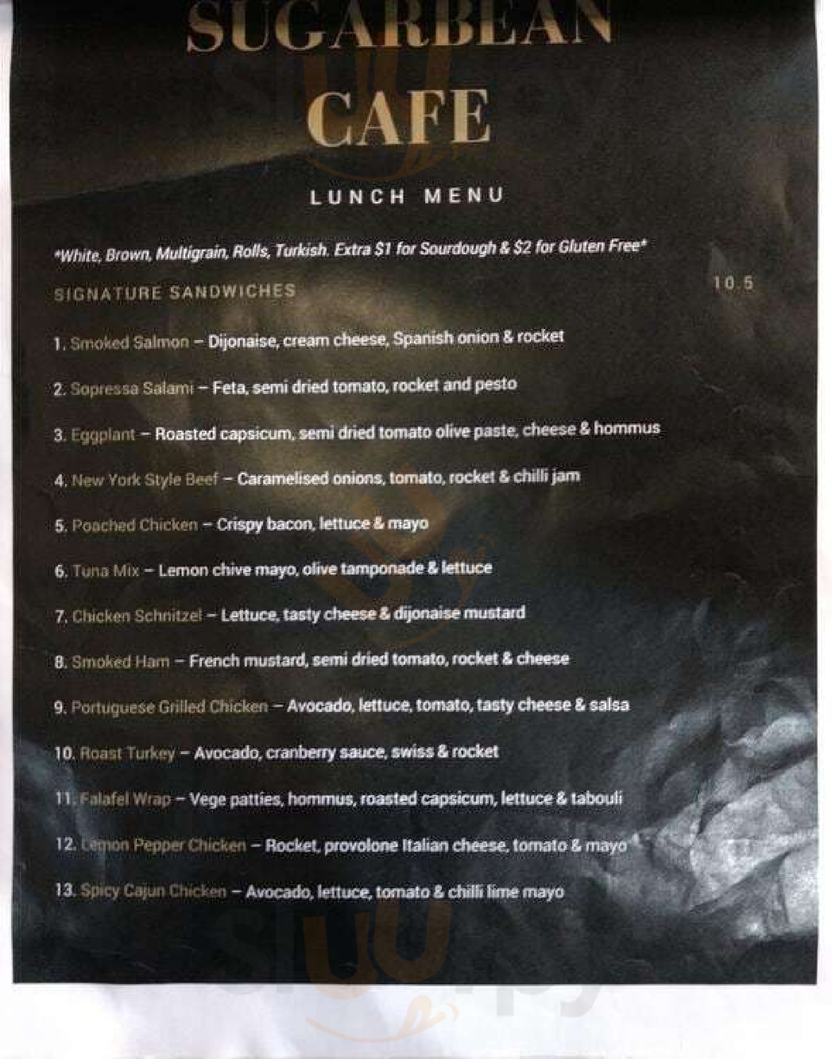 Sugarbean Cafe Sydney Menu - 1