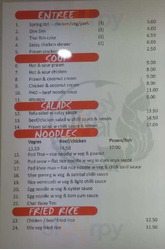 Ora Thai Port Melbourne menu