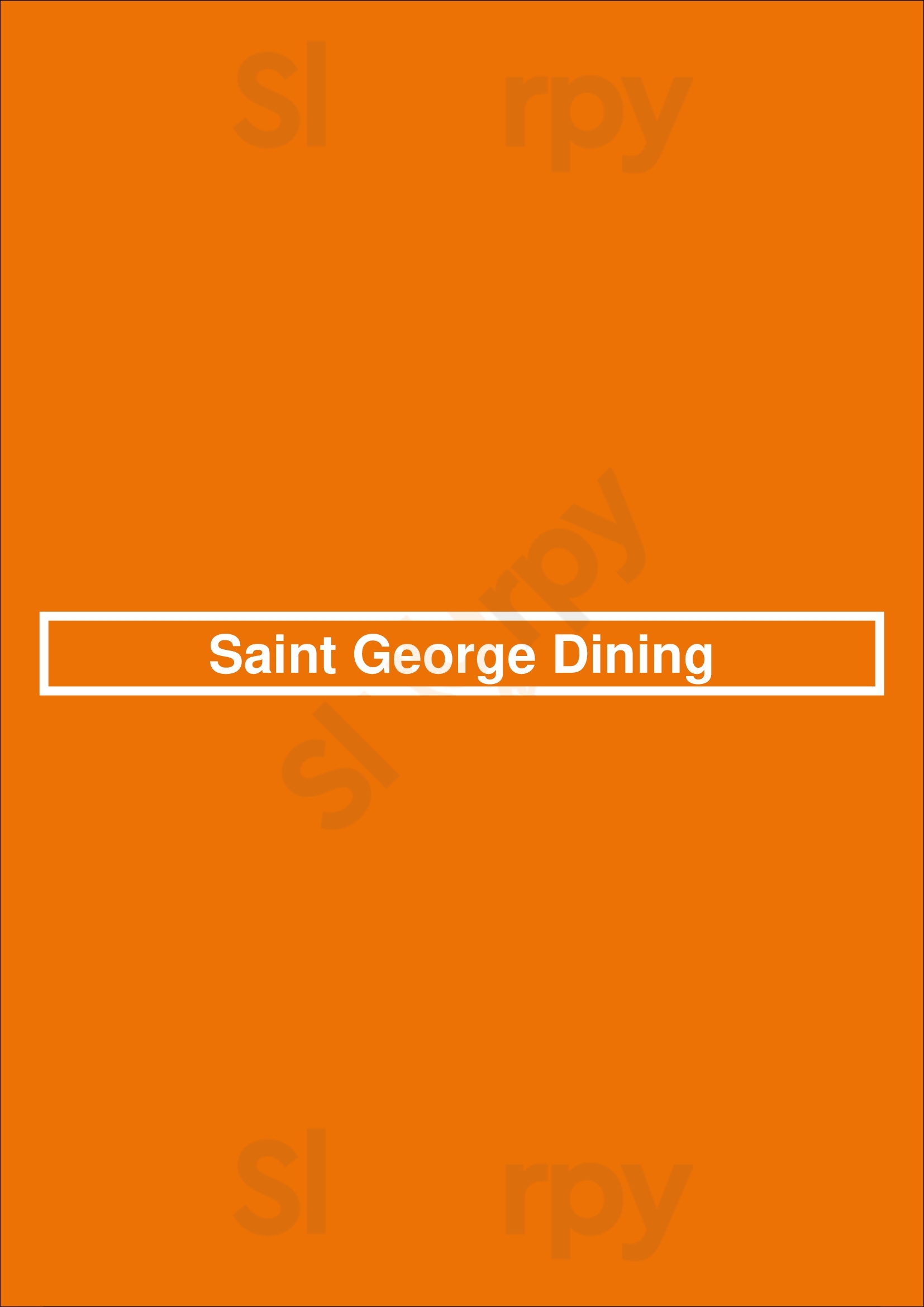 Saint George Dining Sydney Menu - 1