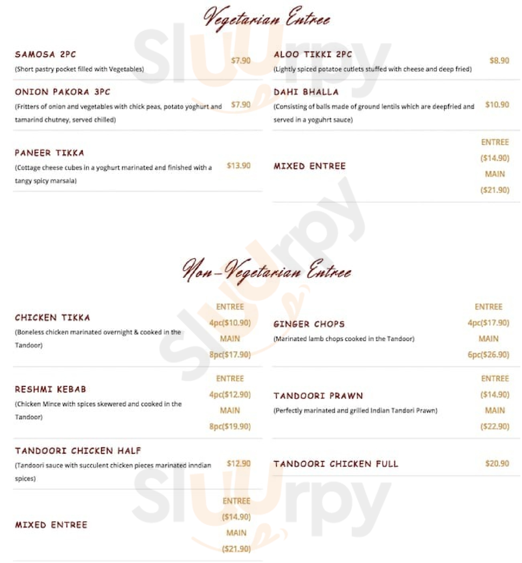 The Royal Curry House Sydney Menu - 1