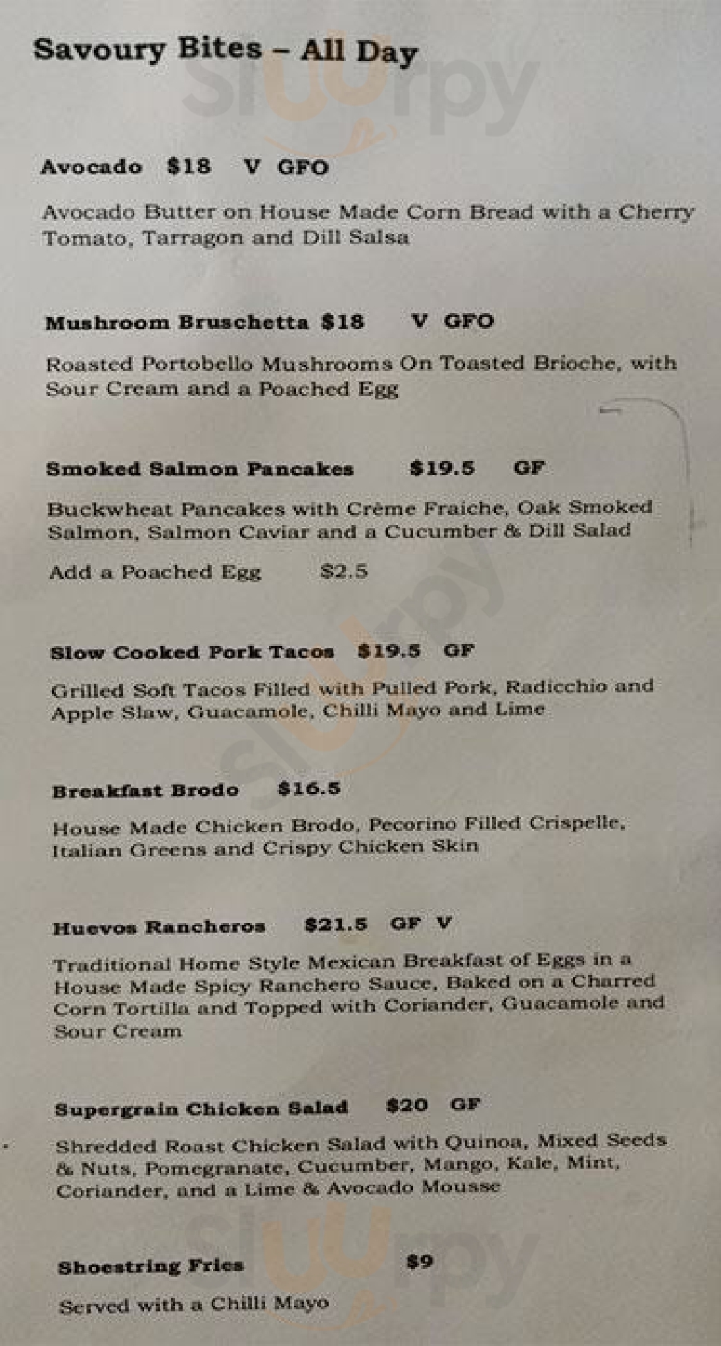 5 Lire Cafe Melbourne Menu - 1