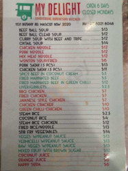 My Delight menu