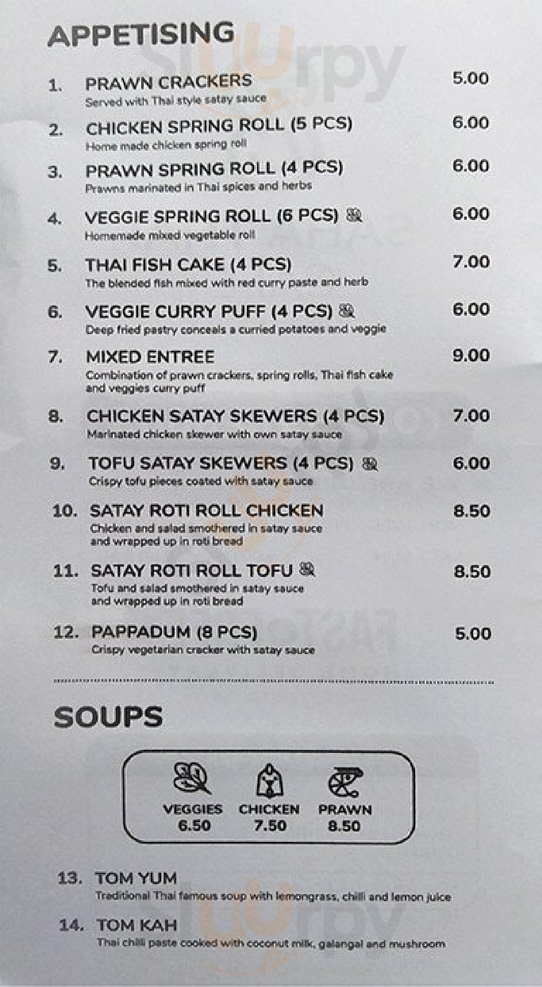Saha Thai Cafe Melbourne Menu - 1