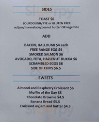 The Lookout Cafe menu