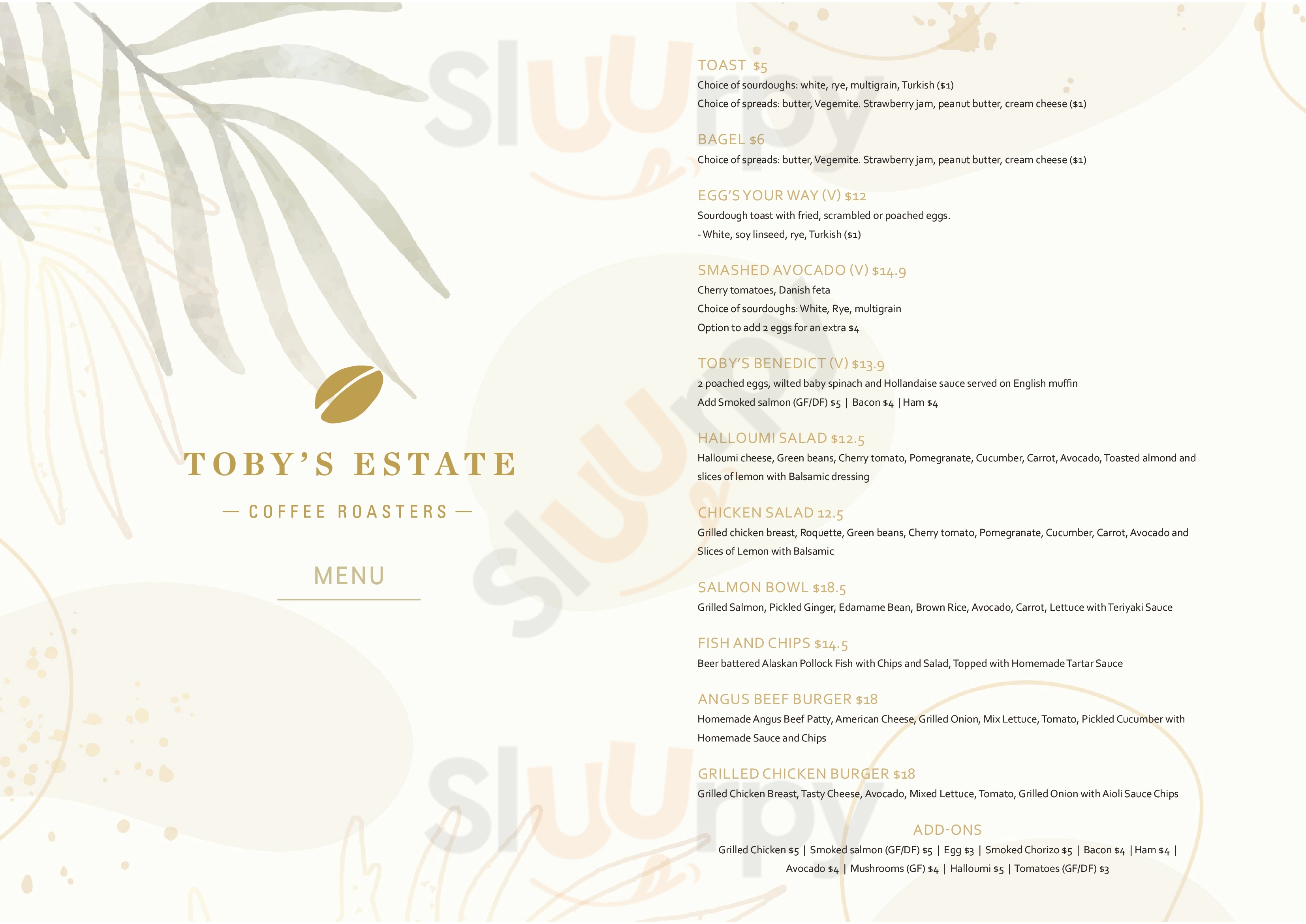 Main Menu - The Precinct By Toby's Estate