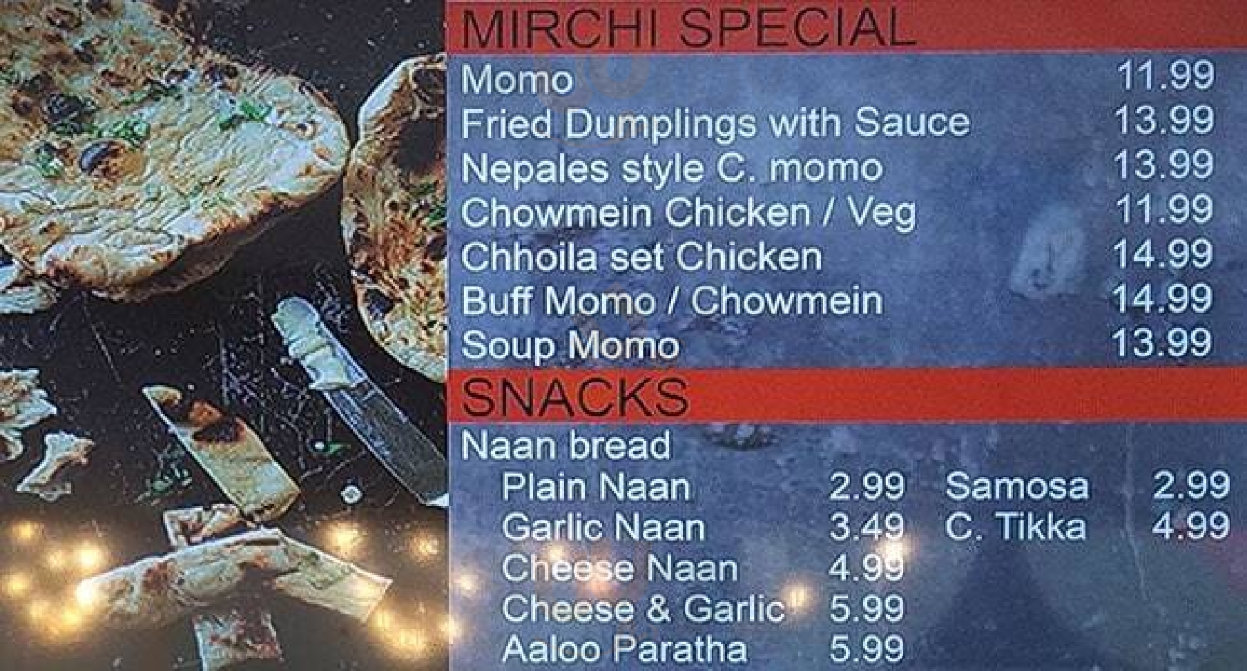 Mirchi Indian Malaysian Sydney Menu - 1