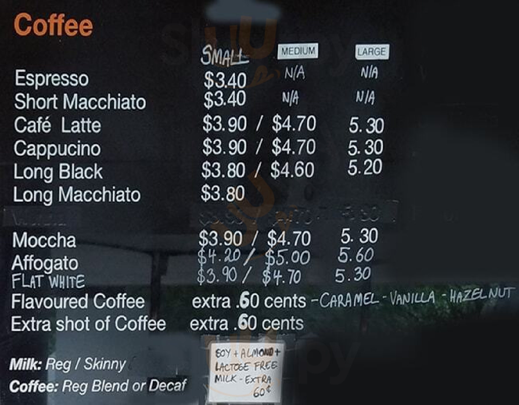 The Potter Espresso Bar Melbourne Menu - 1