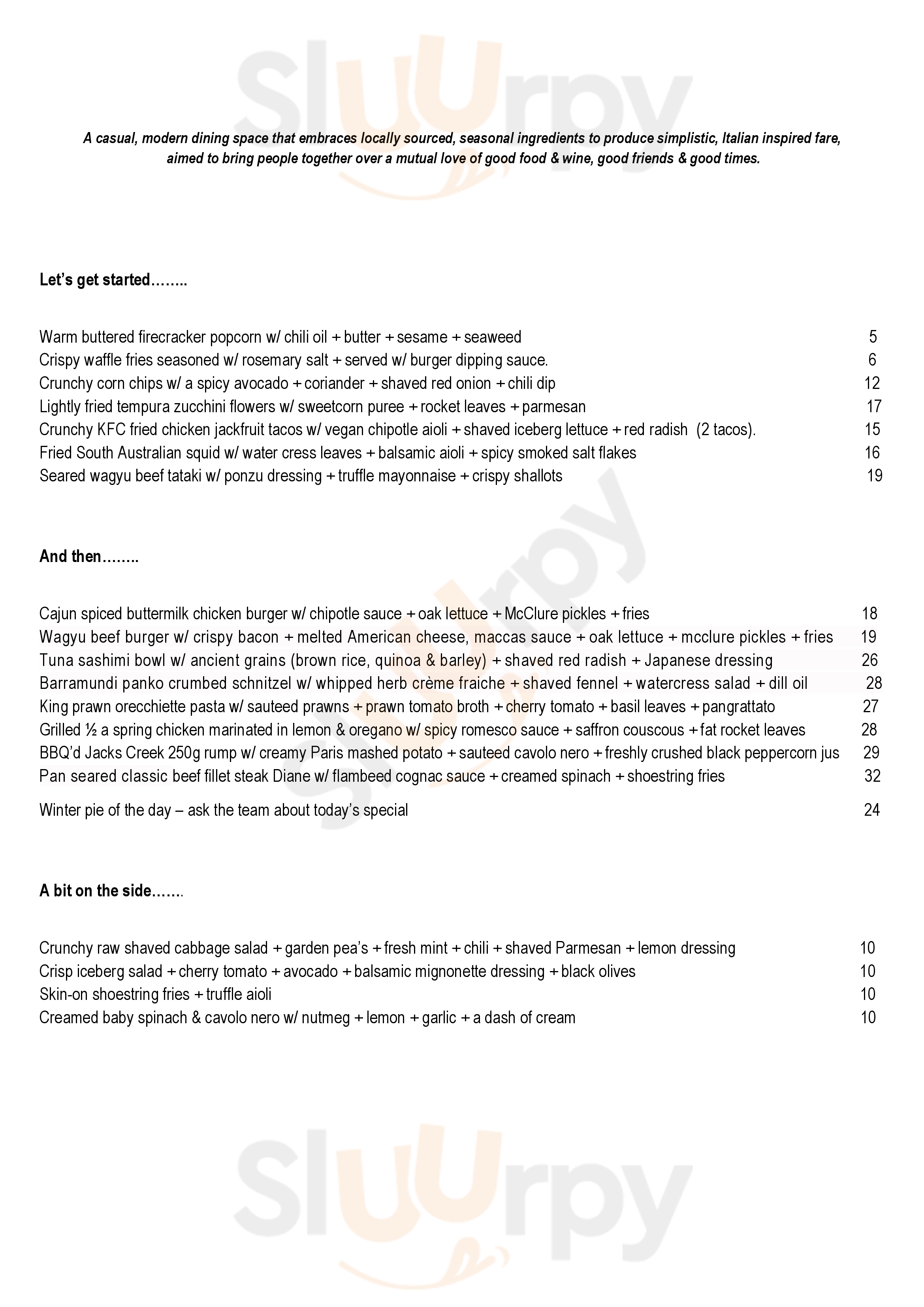 The Captain Cook Bistro Sydney Menu - 1