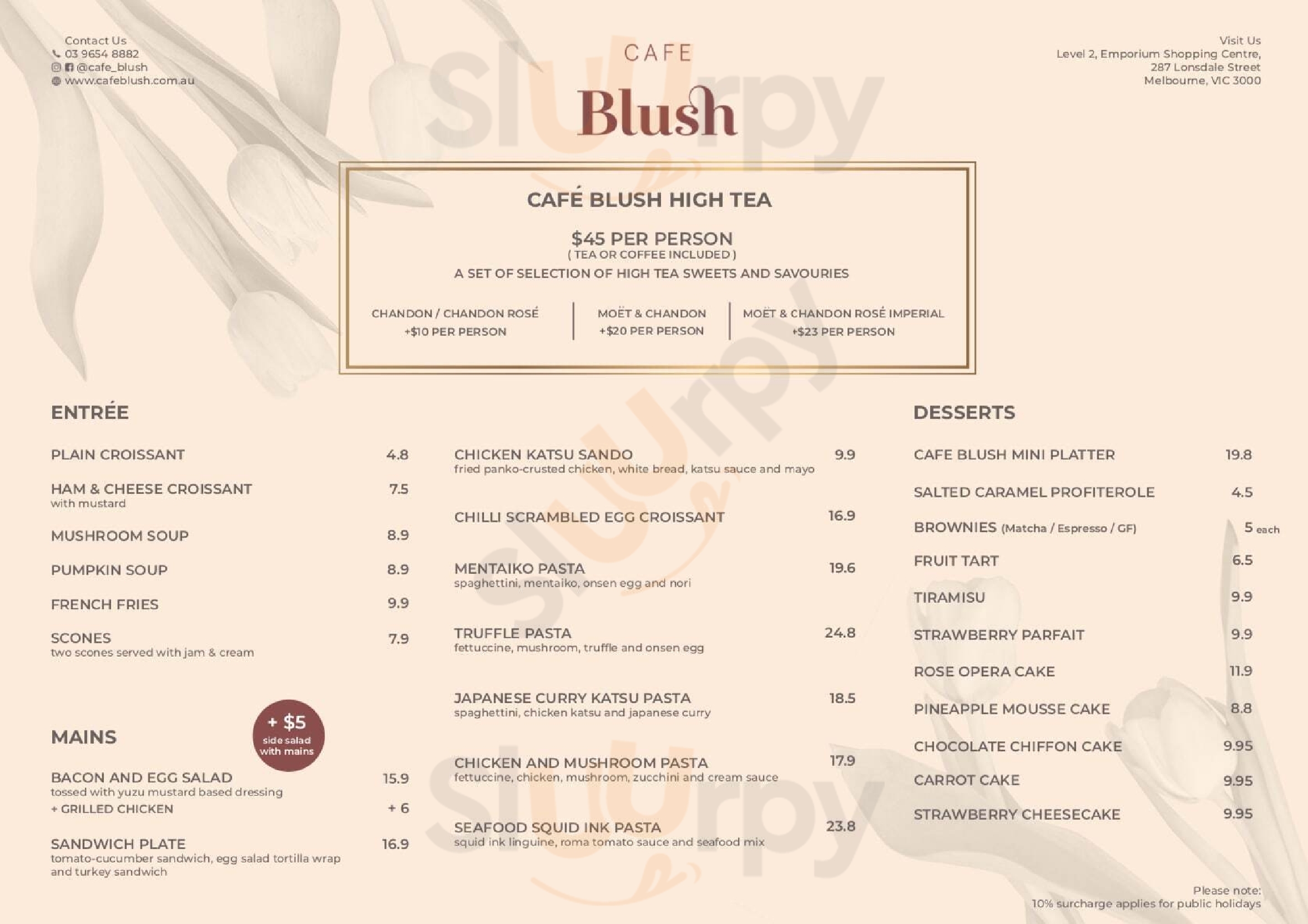 Cafe Blush Melbourne Menu - 1