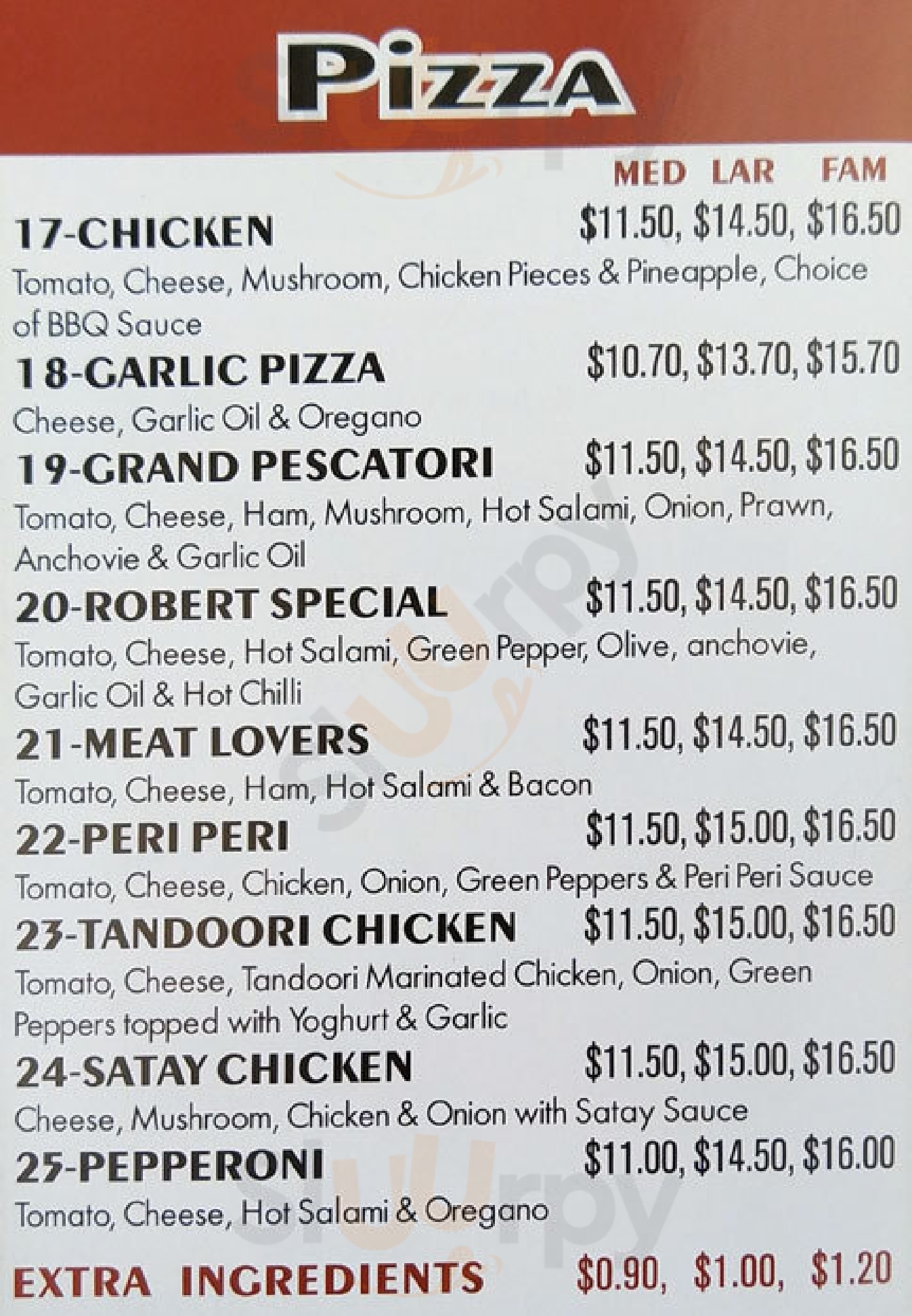 Pizza & Pasta On Broadway Melbourne Menu - 1