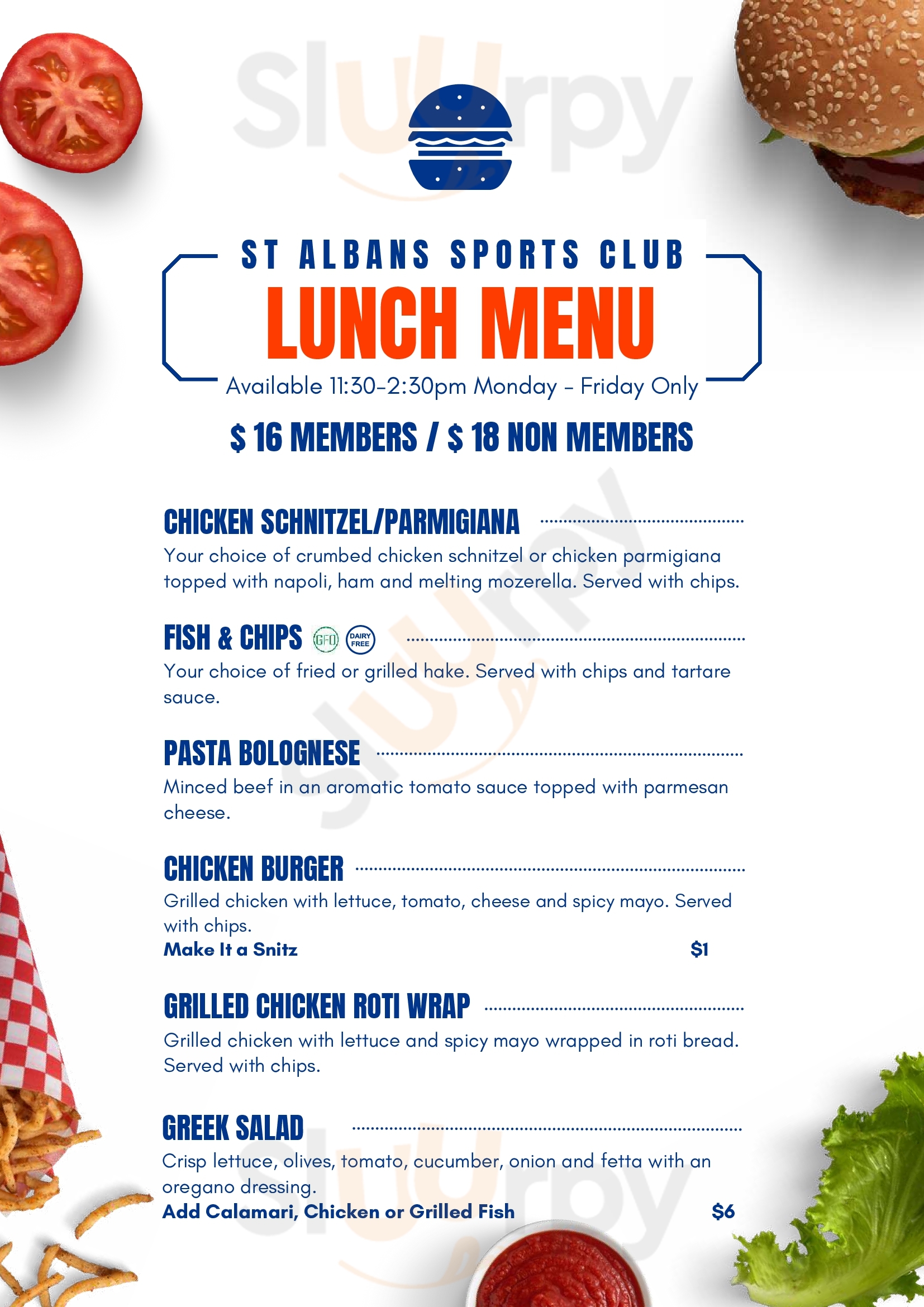 St Albans Sports Club Melbourne Menu - 1