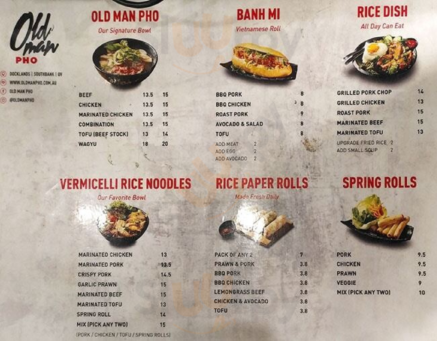 Old Man Pho Southbank Melbourne Menu - 1