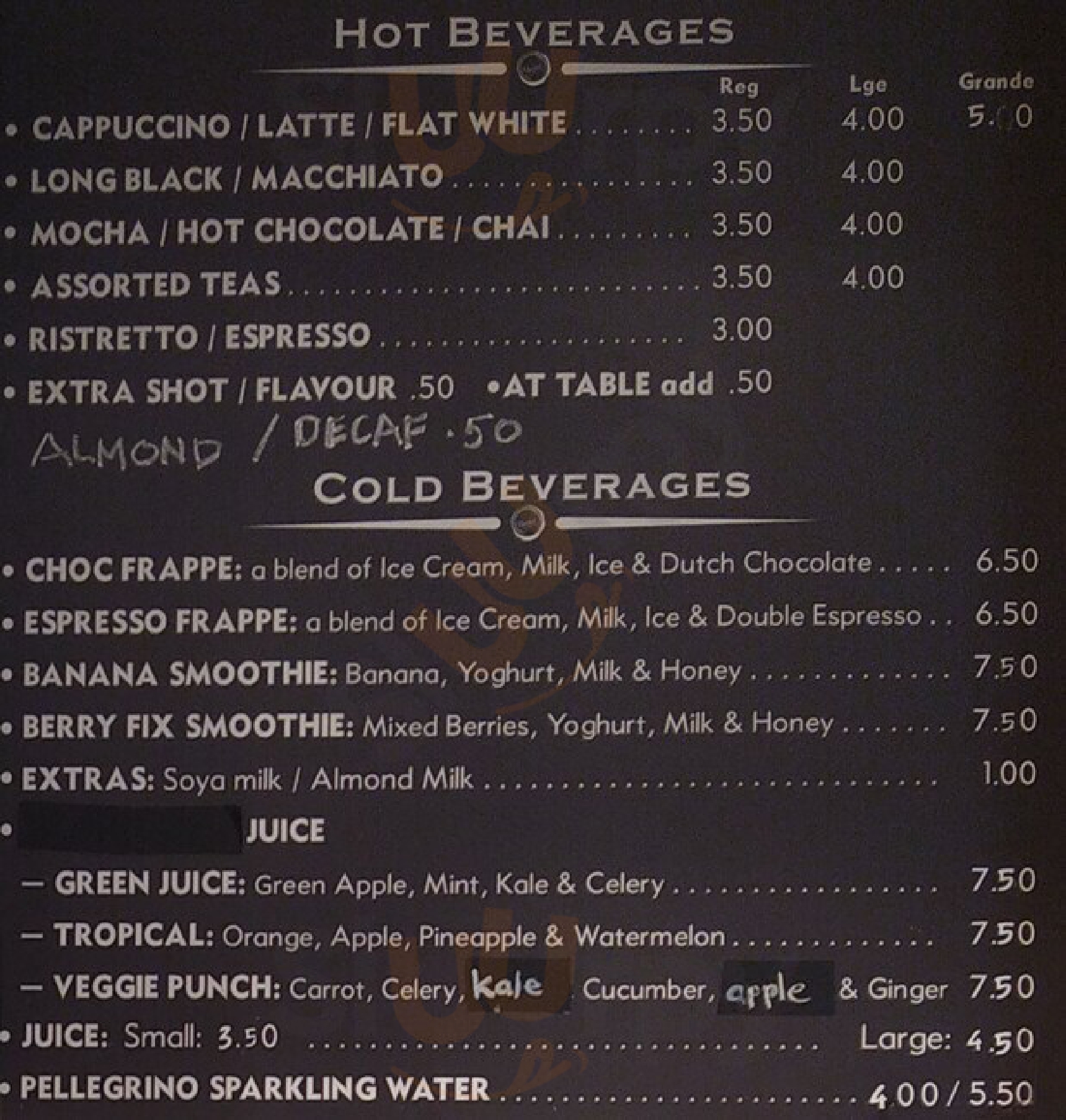 Market Espresso Sydney Menu - 1