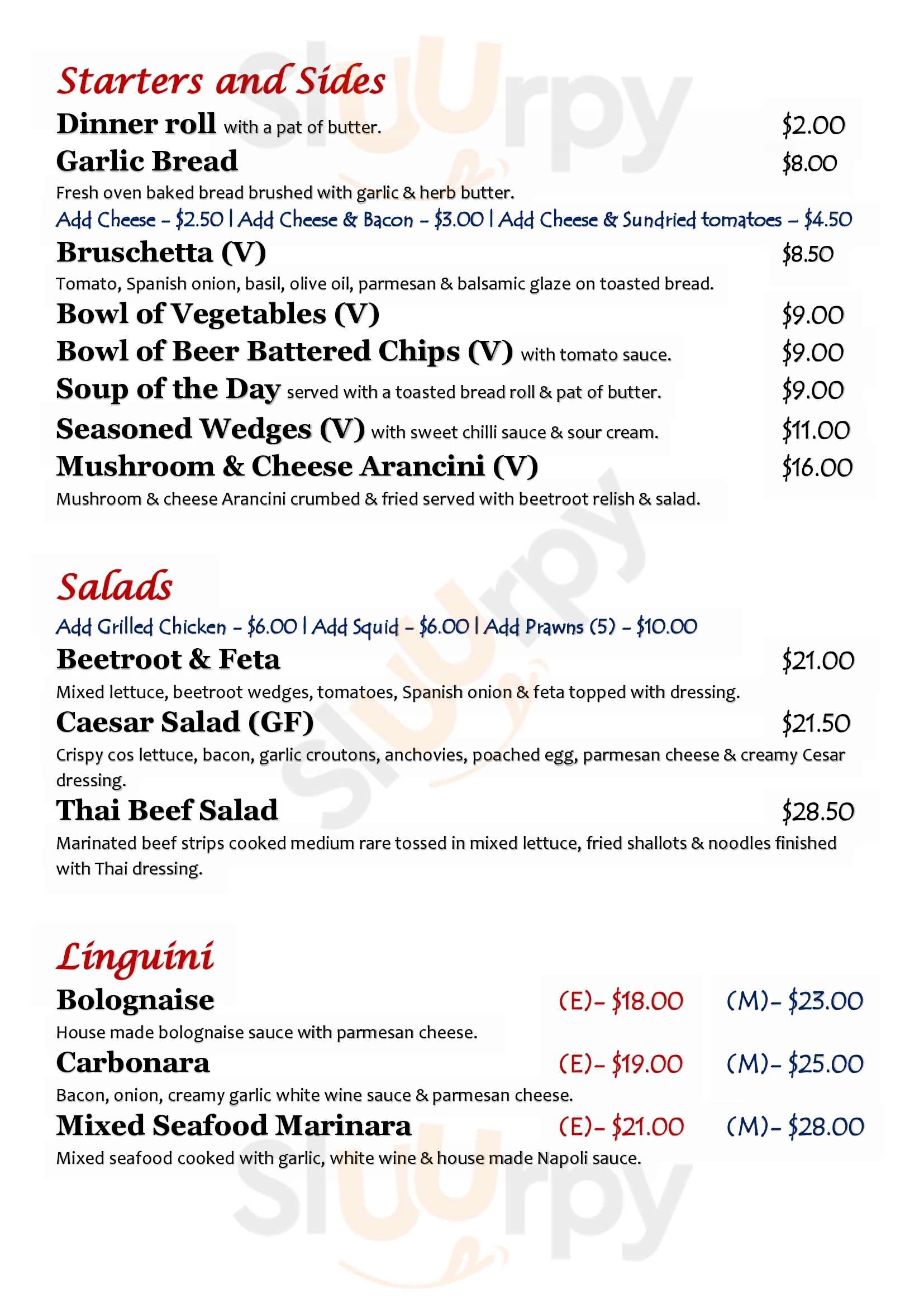 Seymour Club Seymour Menu - 1