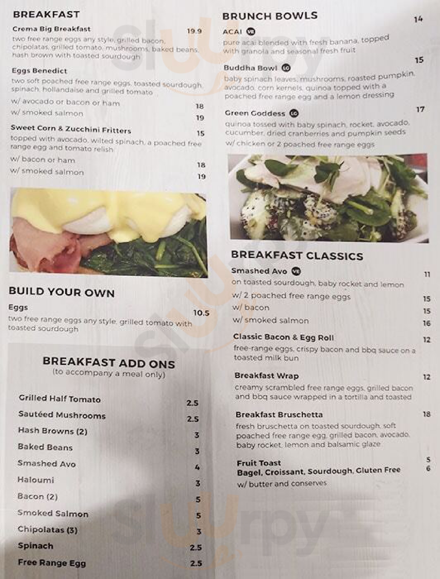 Crema Cafe Garden City Mount Gravatt Menu - 1