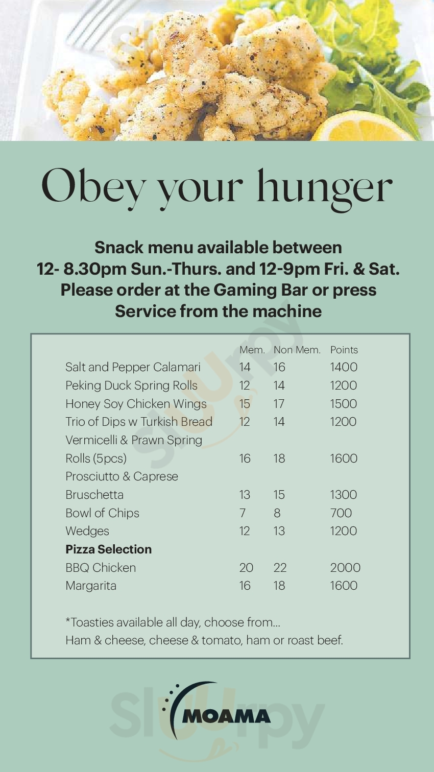 Moama Bowling Club Moama Menu - 1