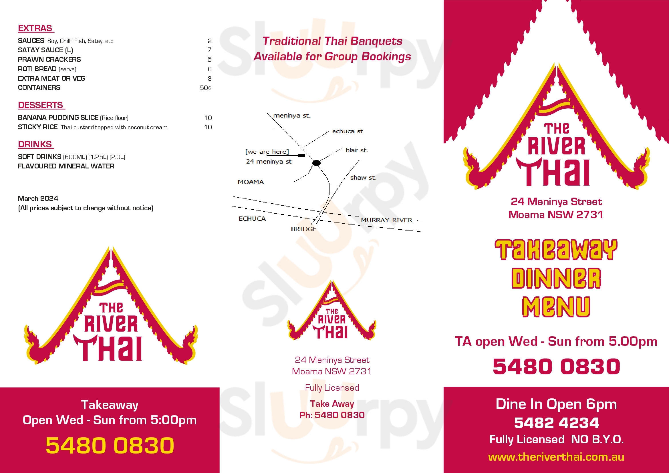 The River Thai Restaurant Moama Menu - 1