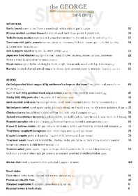 The George Bar & Dining menu