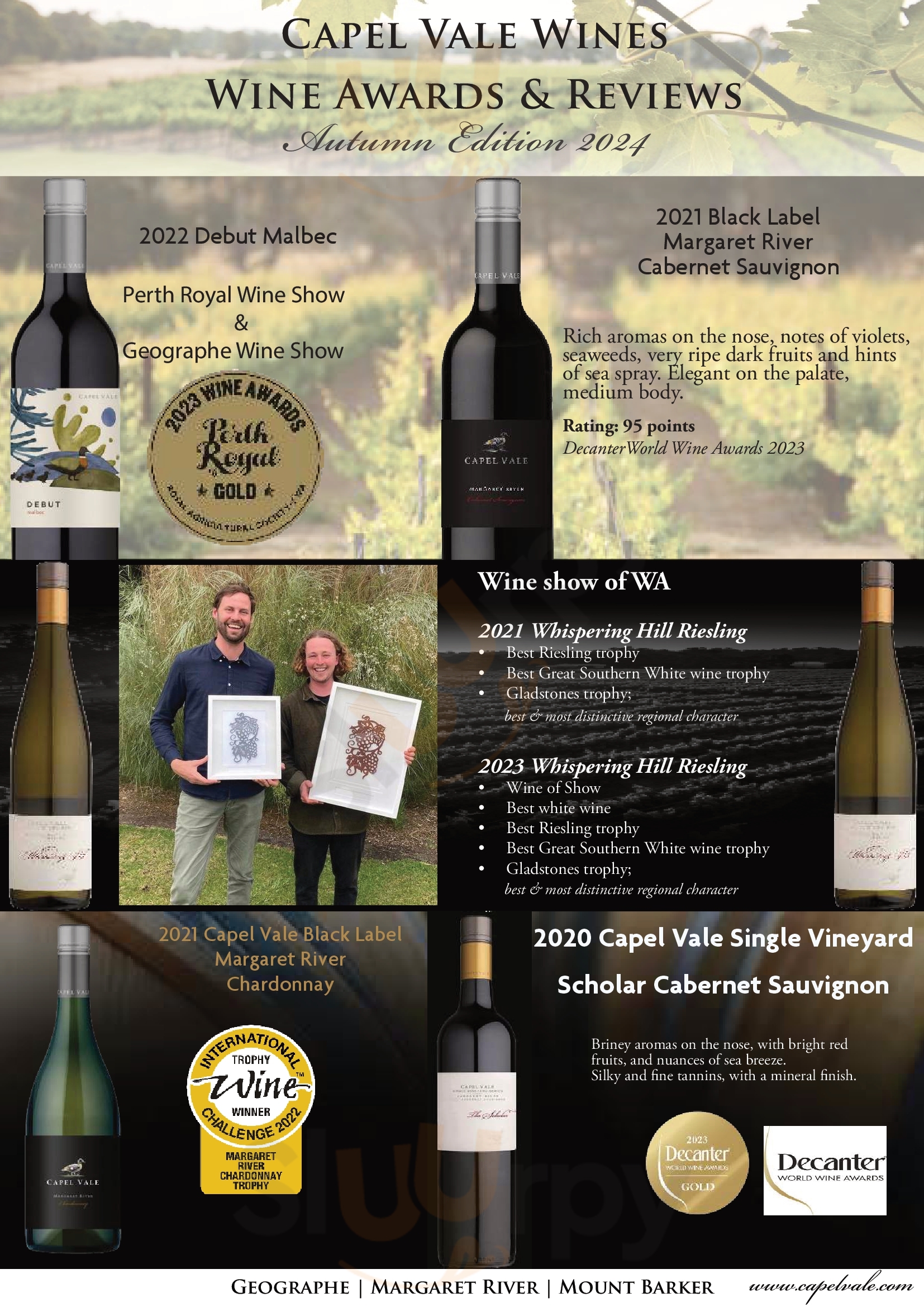 Capel Vale Winery & Match Restaurant Capel Menu - 1