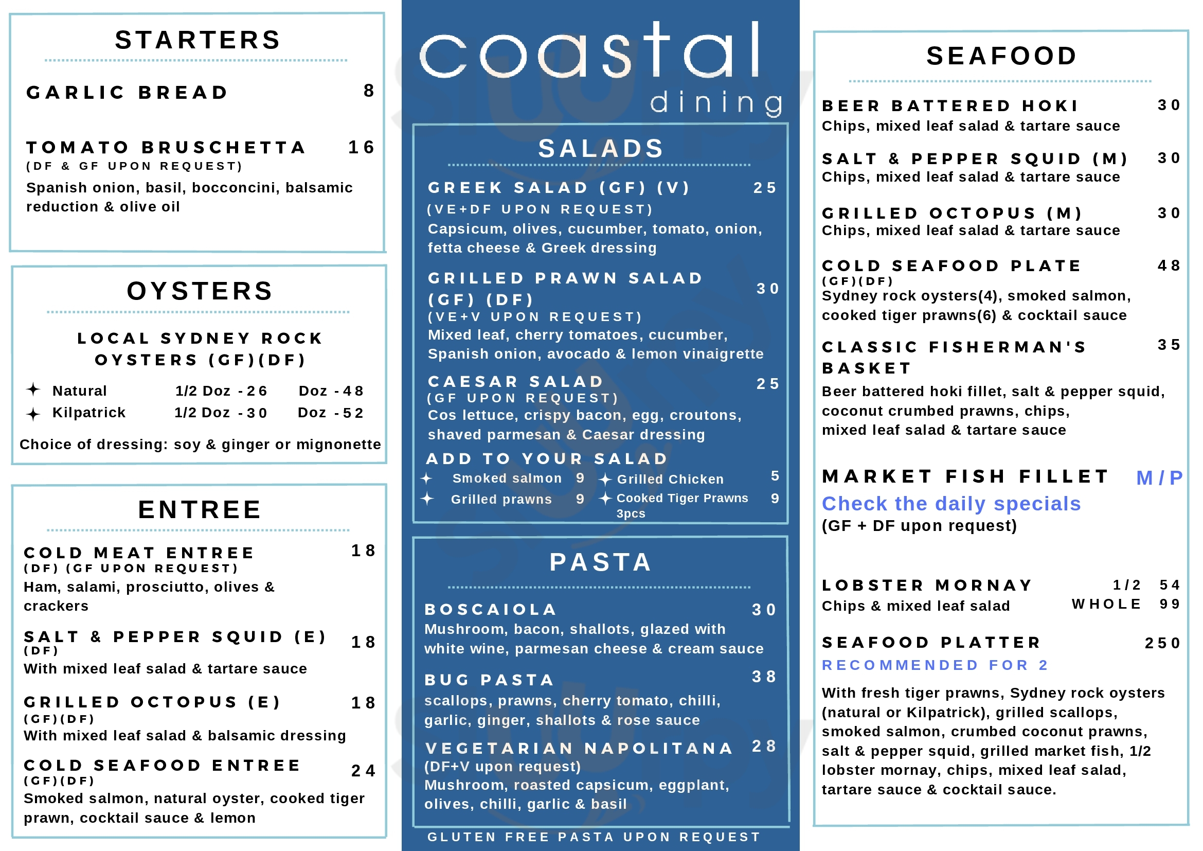 Coastal Dining Mooney Mooney Menu - 1