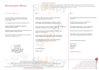 Chrismont Restaurant And Larder menu