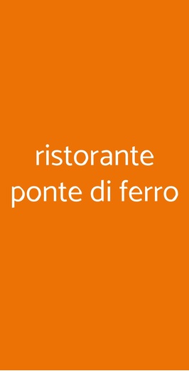 Ristorante Pizzeria Ponte Di Ferro, Cotignola