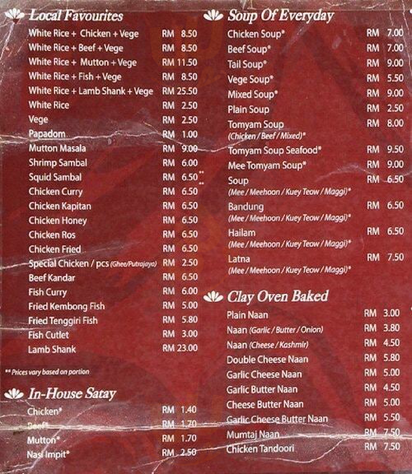 Restoran Syed Petaling Jaya Menu - 1