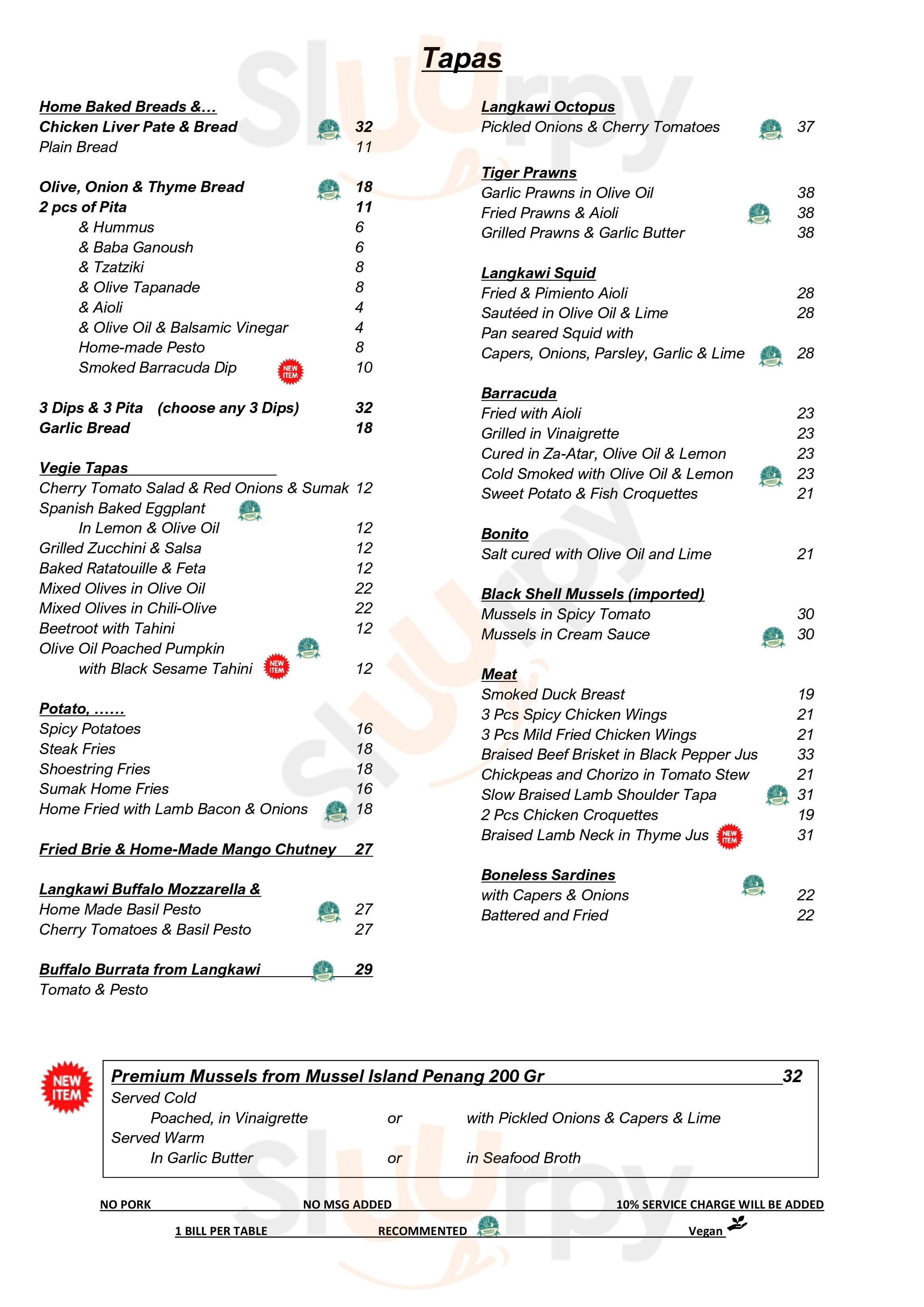 Tapaz Langkawi District Menu - 1