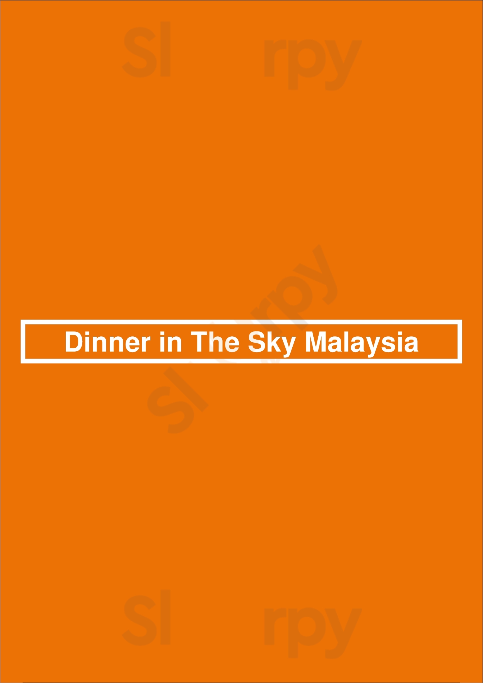Dinner In The Sky Malaysia Kuala Lumpur Menu - 1