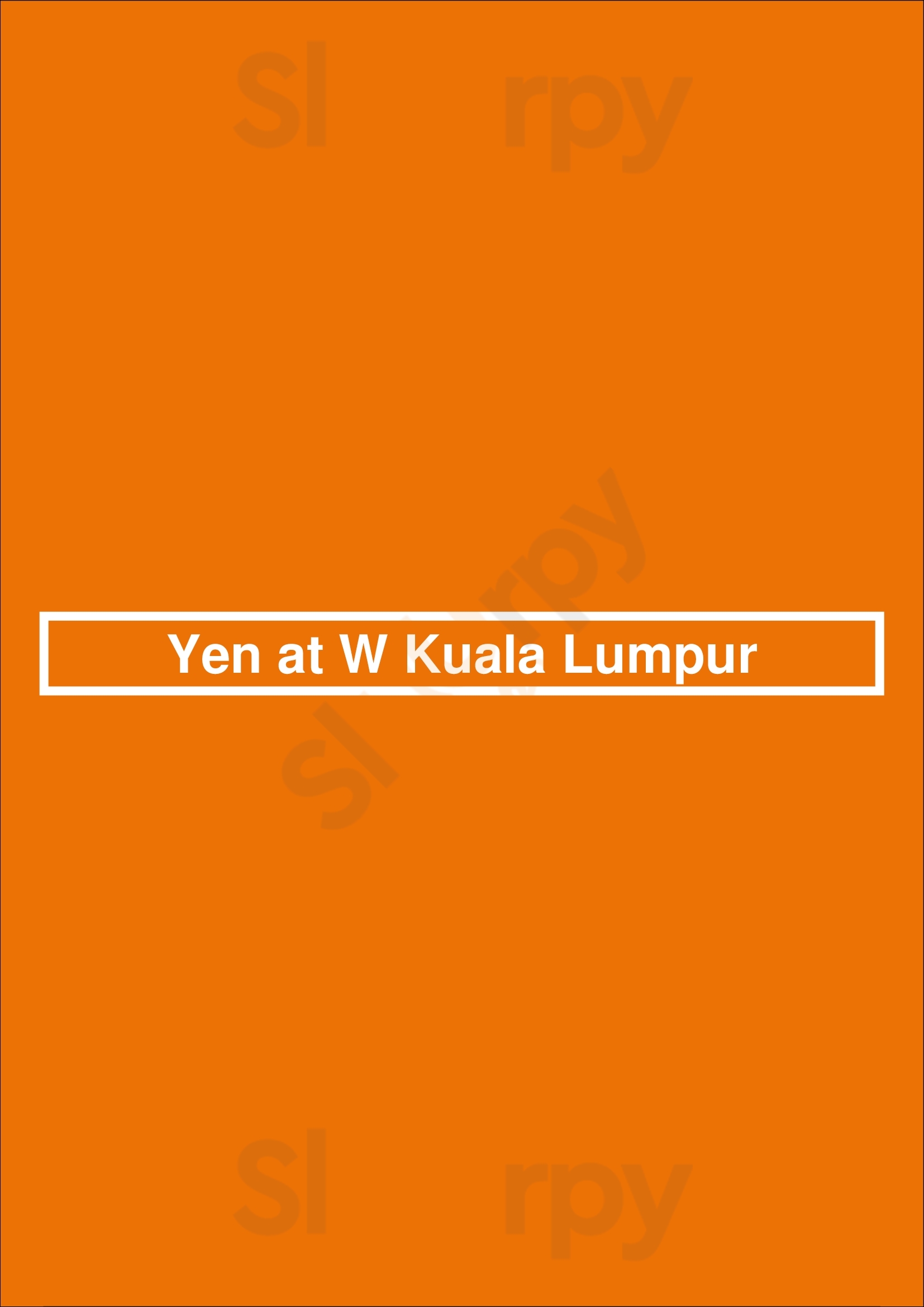Yen At W Kuala Lumpur Kuala Lumpur Menu - 1