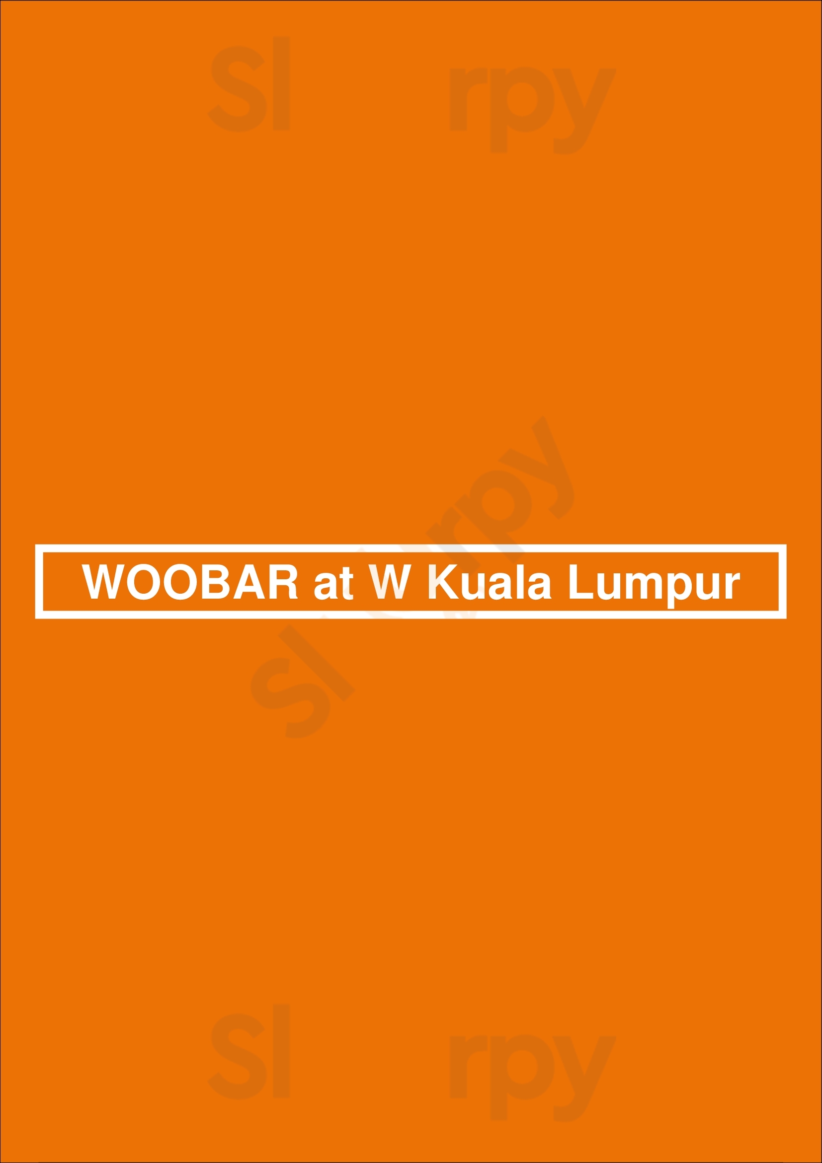 Woobar At W Kuala Lumpur Kuala Lumpur Menu - 1