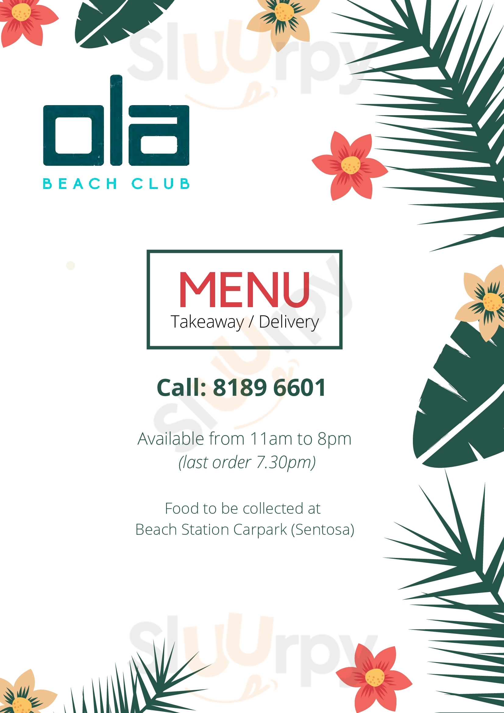 Ola Beach Club Sentosa Island Menu - 1