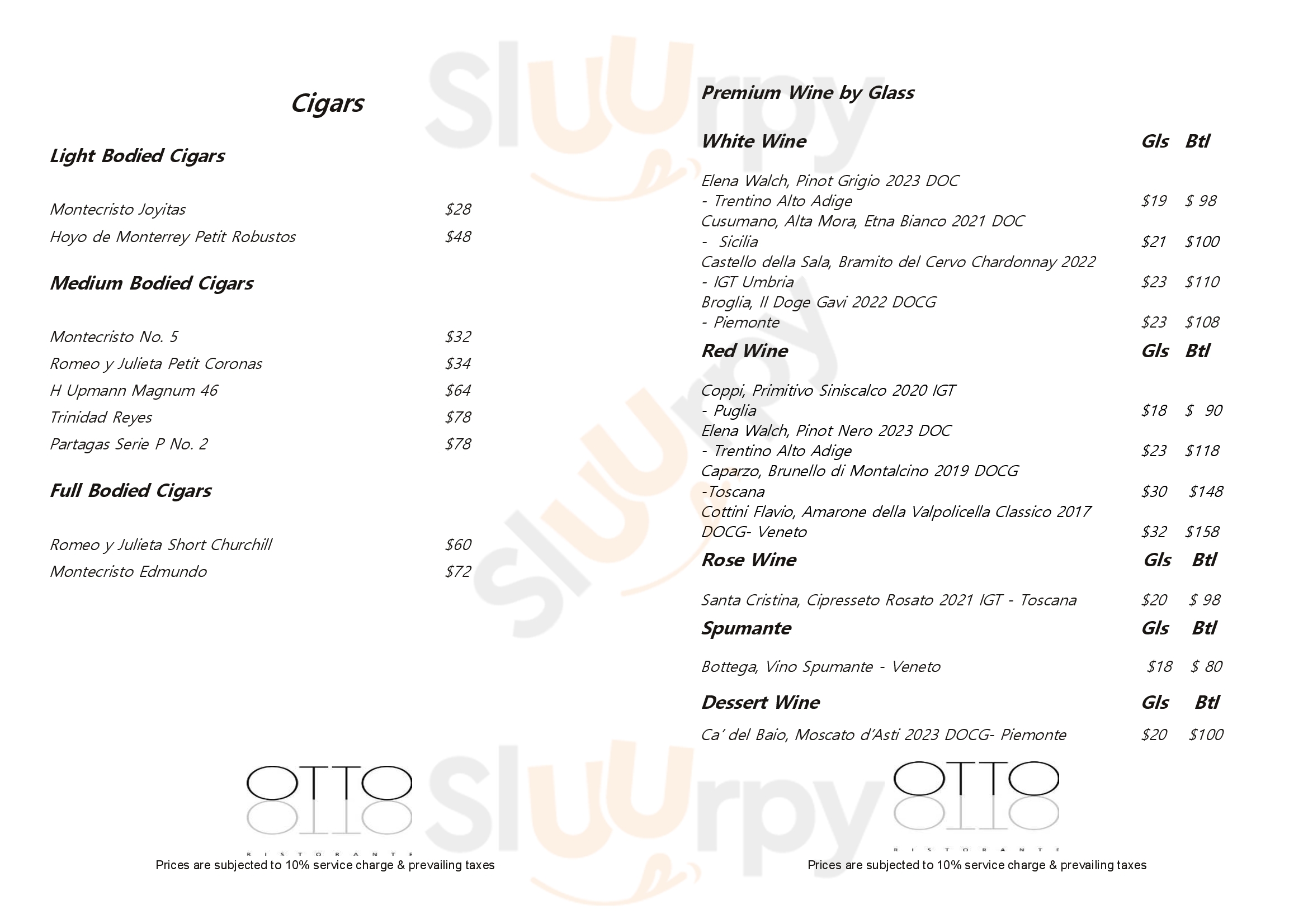 Otto Ristorante Singapore Menu - 1