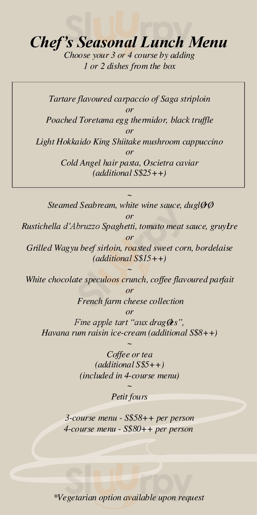 Gunther's Modern French Cuisine Singapore Menu - 1