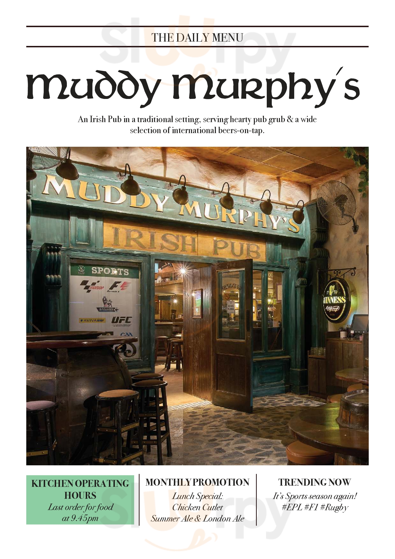 Muddy Murphy's Irish Pub Singapore Menu - 1
