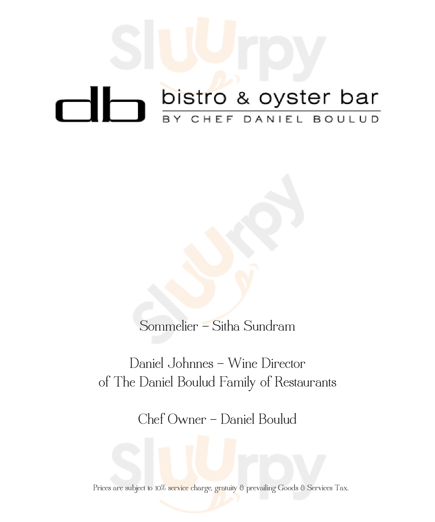 Db Bistro & Oyster Bar Singapore Menu - 1