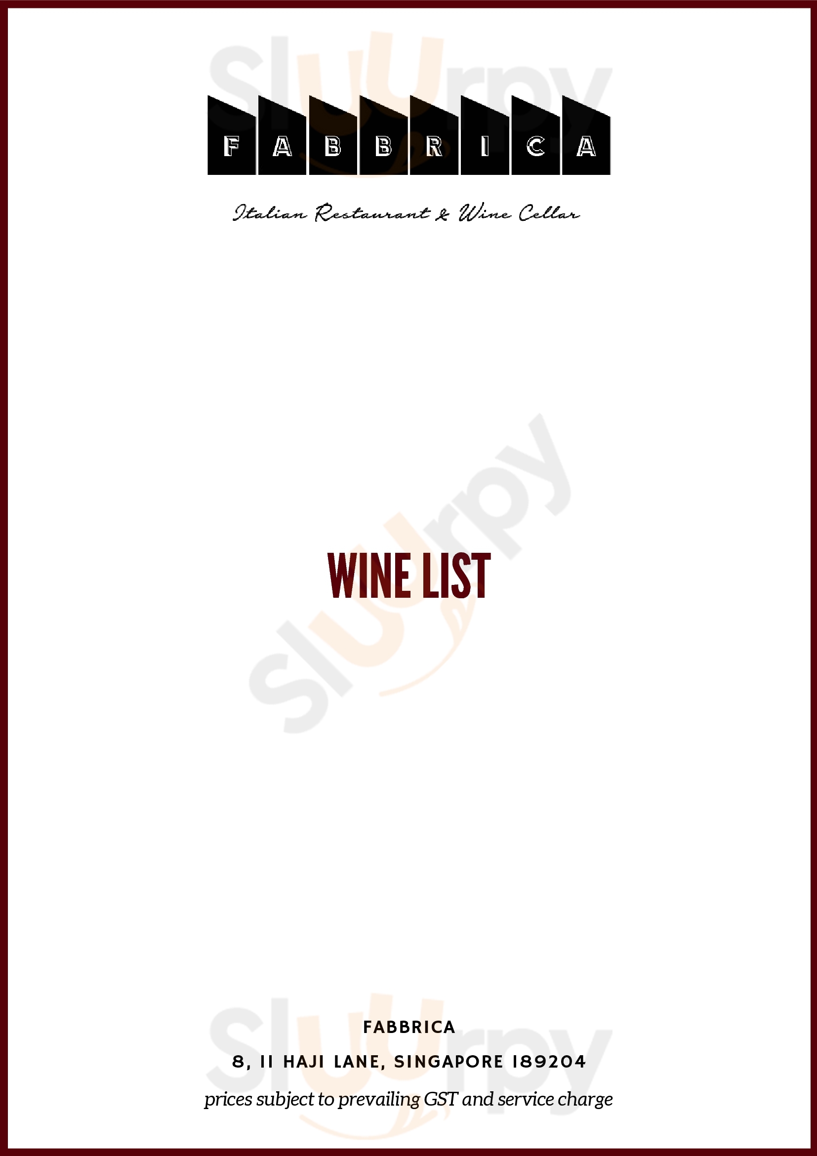 Pizza Fabbrica Singapore Menu - 1