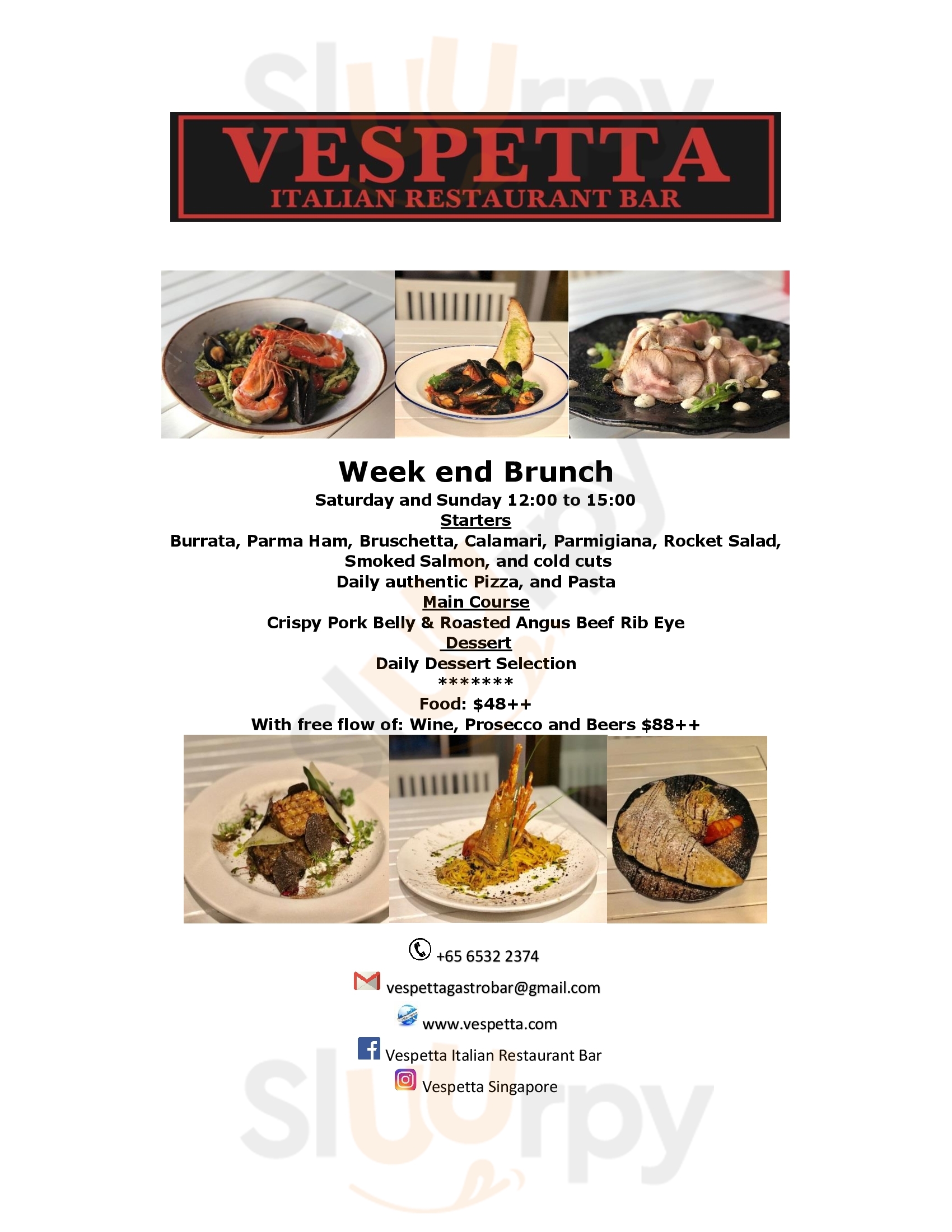 Vespetta Italian Restaurant Singapore Menu - 1