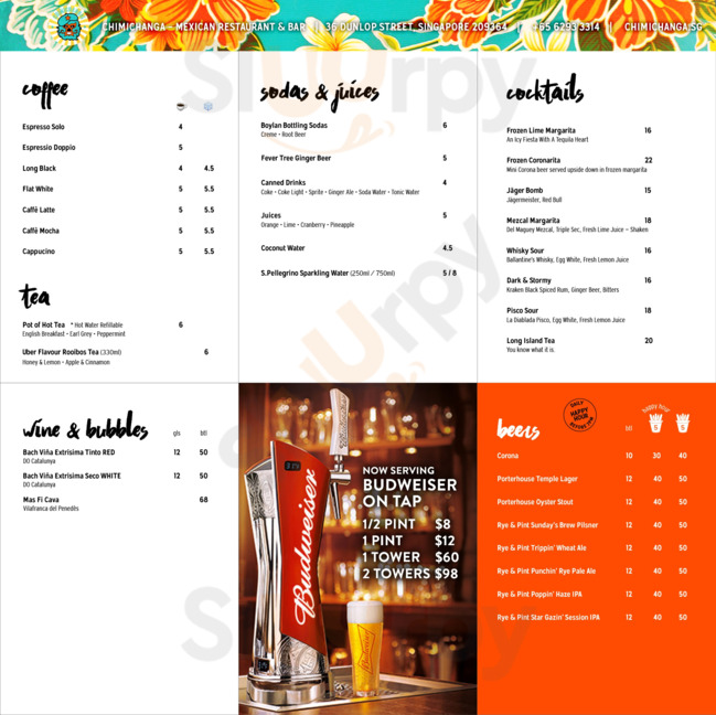 Chimichanga, Singapore - Menu, prices, restaurant rating