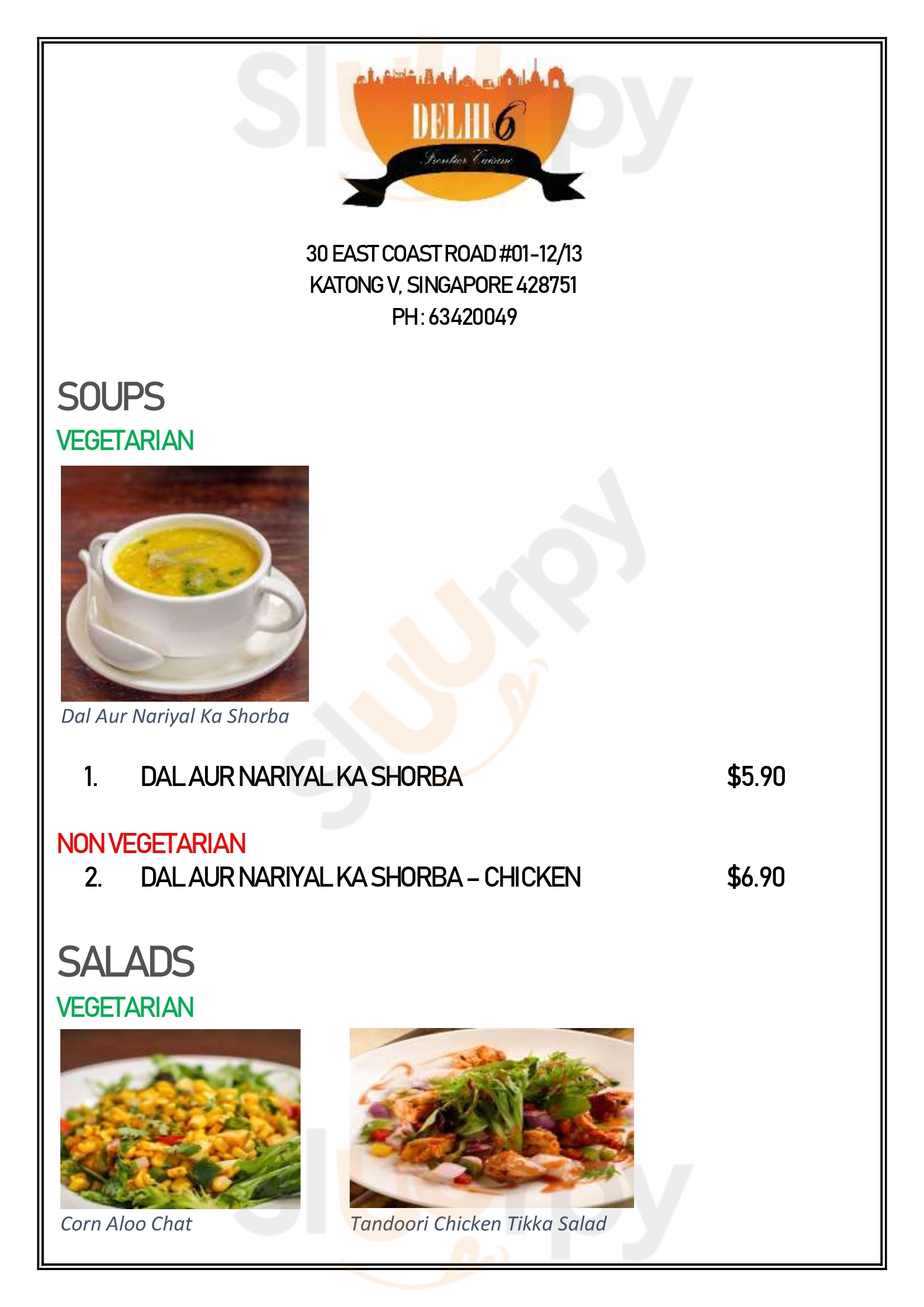 Delhi6 Singapore Menu - 1