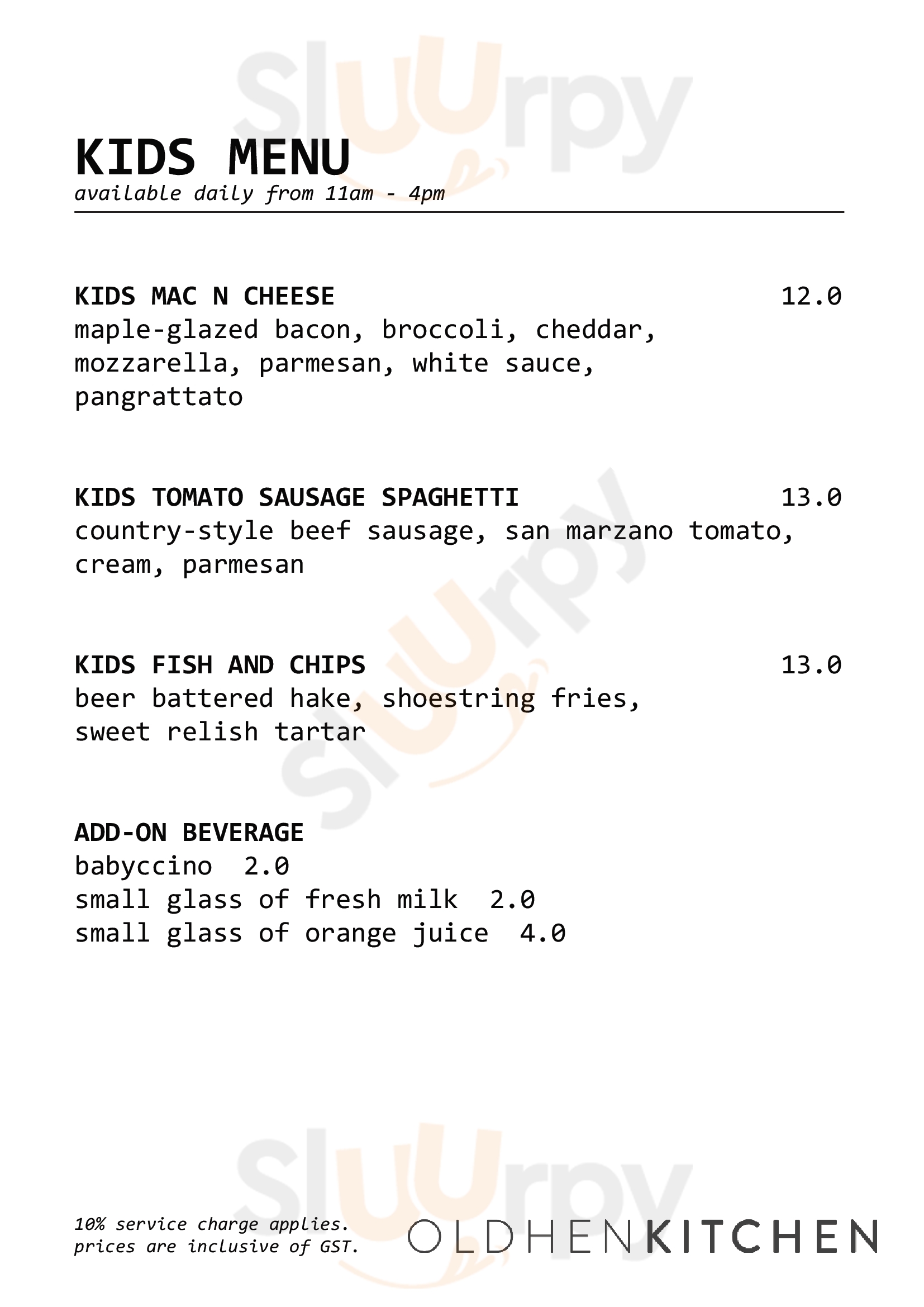 Old Hen Coffee Bar Singapore Menu - 1