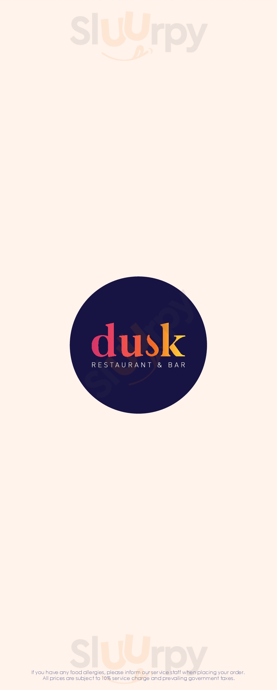 Dusk Restaurant & Bar Singapore Menu - 1