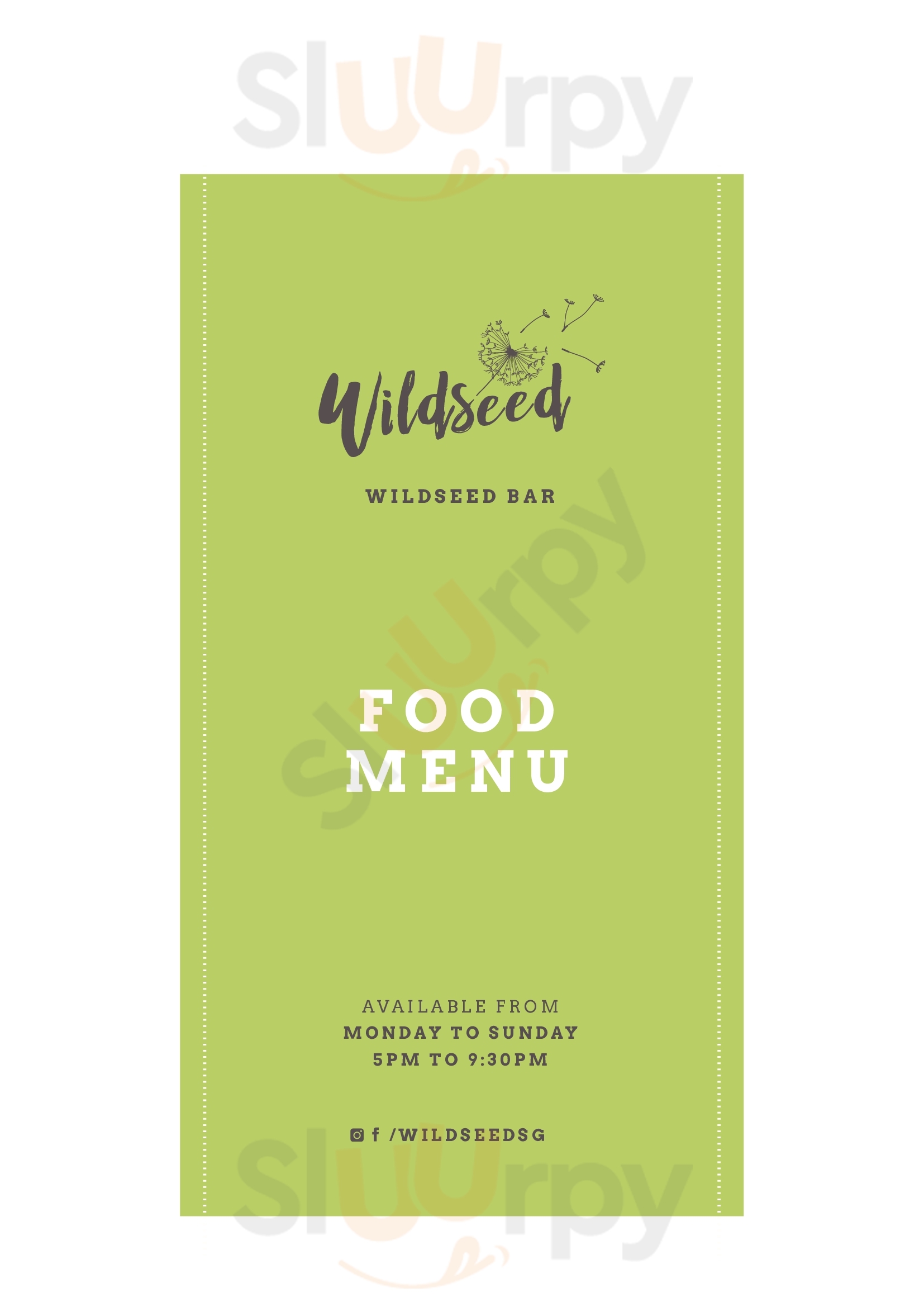 Wildseed Cafe At The Alkaff Mansion Singapore Menu - 1