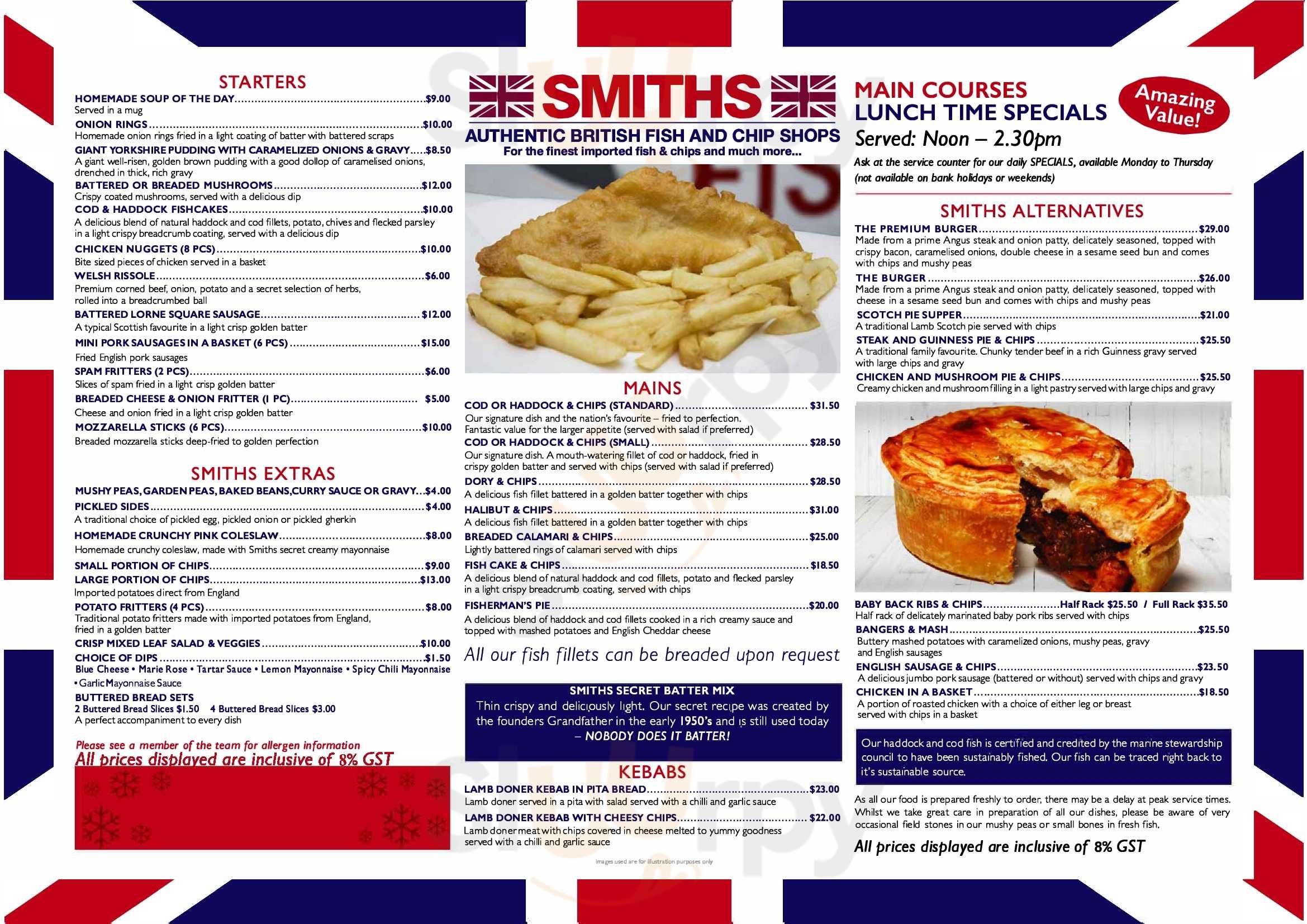 Smiths Authentic British Fish And Chips Singapore Menu - 1