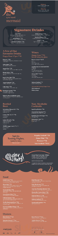 The Secret Mermaid menu