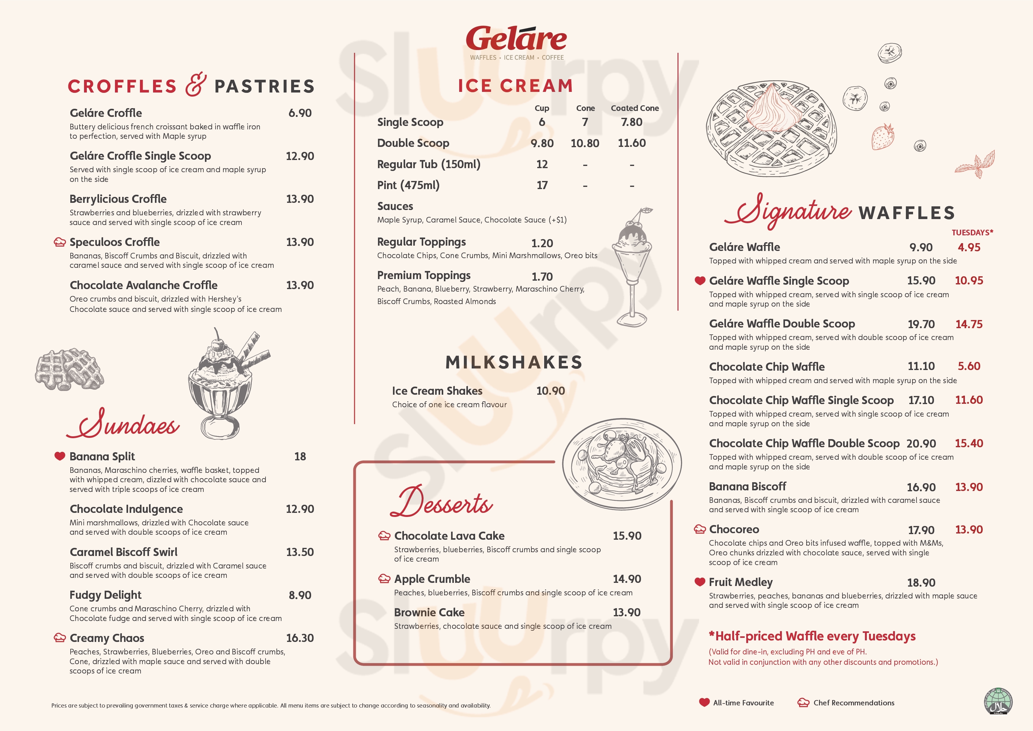 Gelare Cafe Singapore Menu - 1