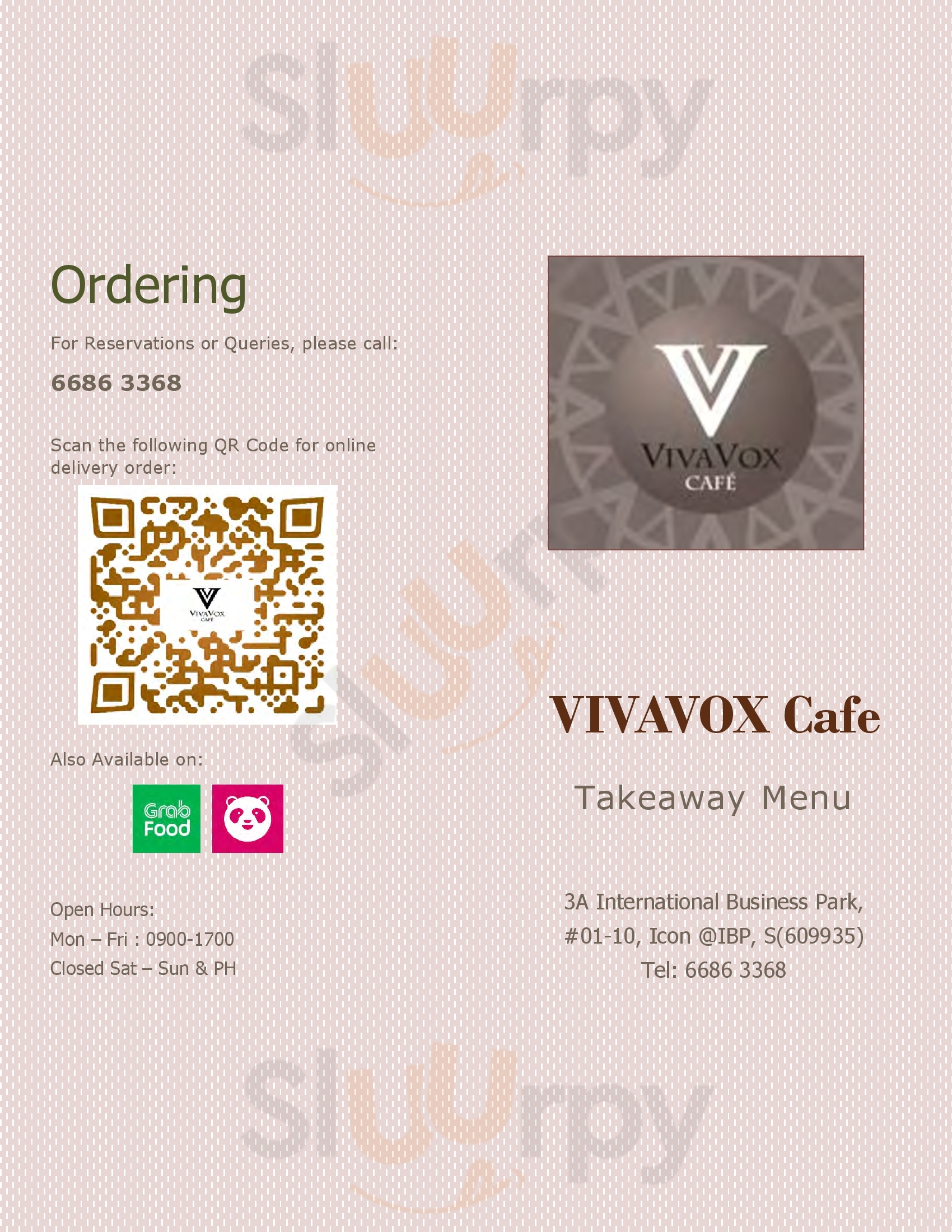 Vivavox Cafe Singapore Menu - 1