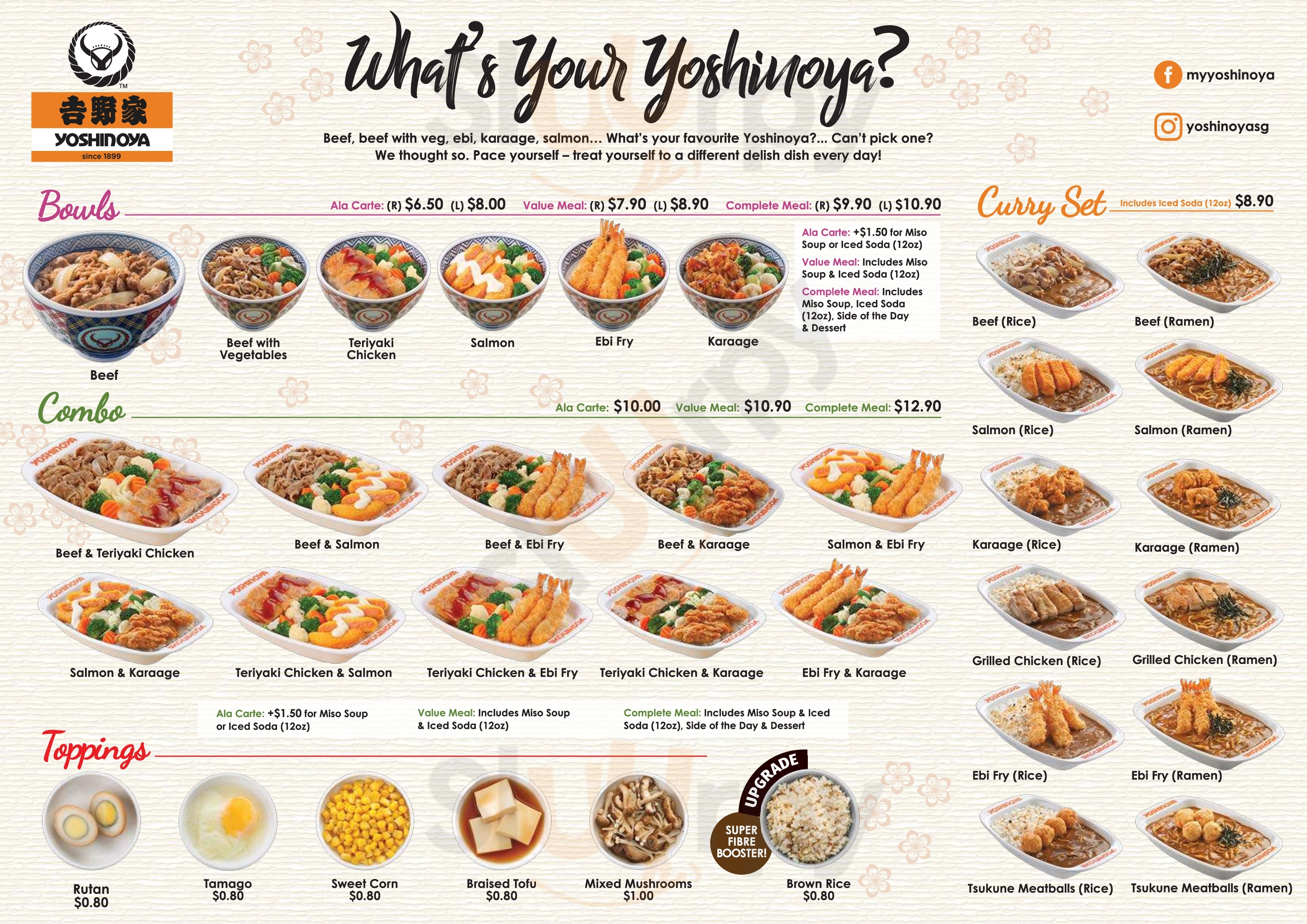 Yoshinoya Singapore Menu - 1